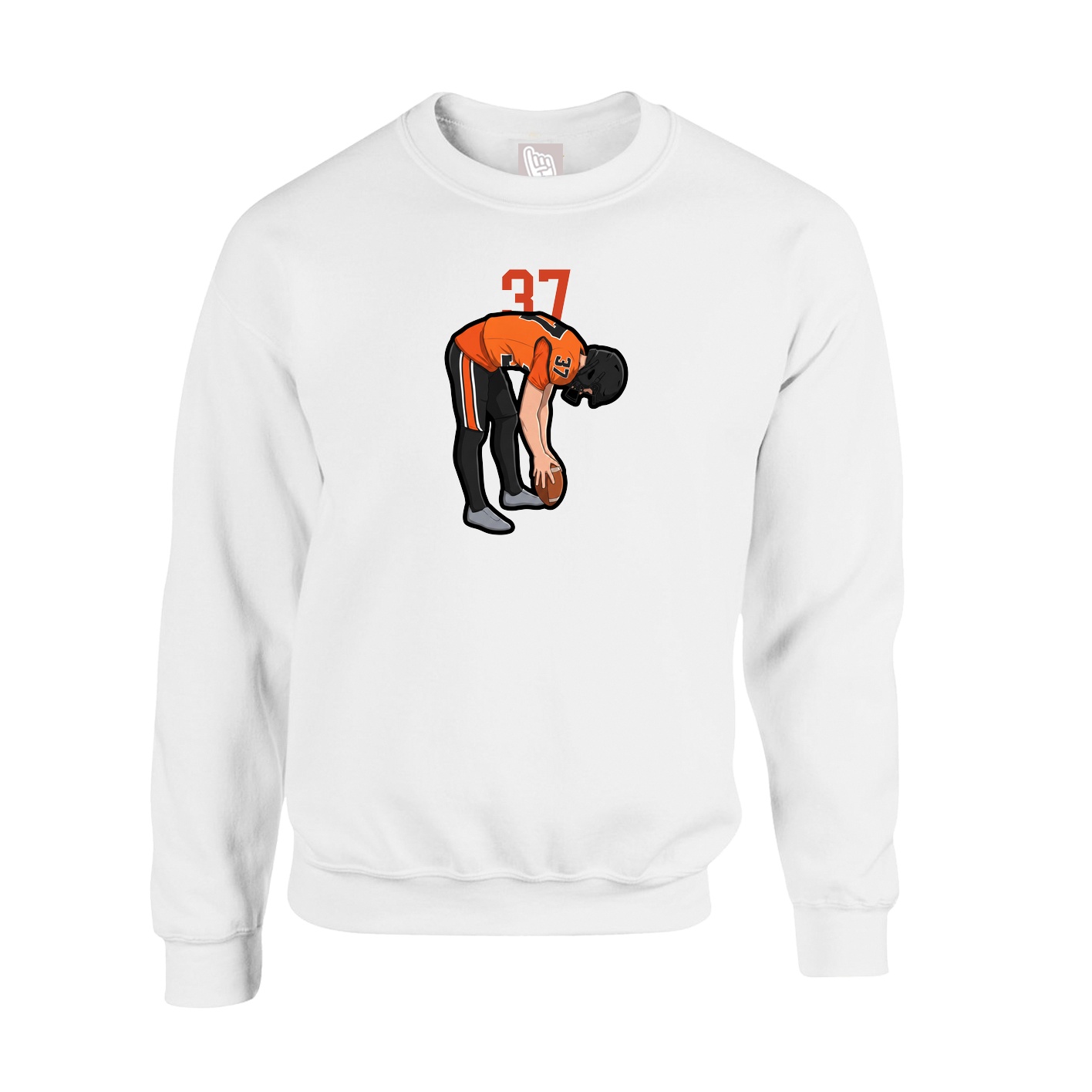 Fleece Crew — Number Top in White