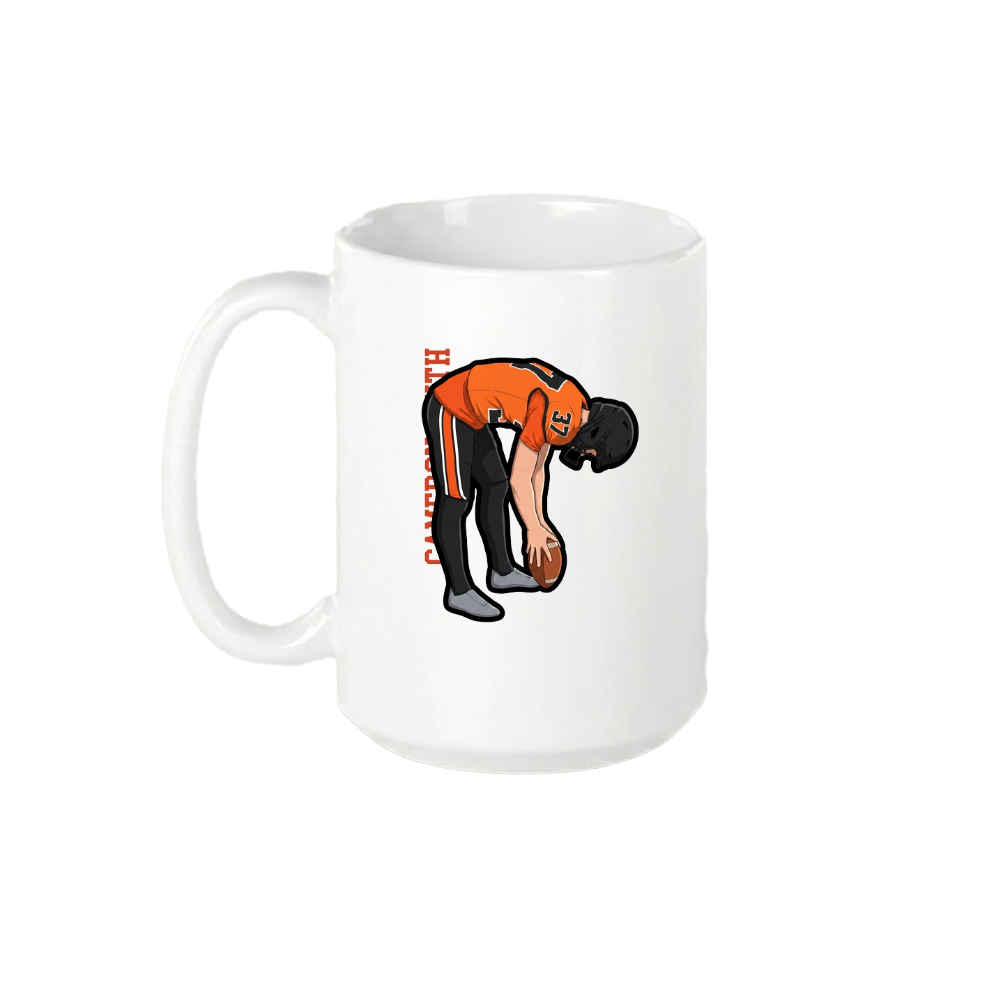 15oz Coffee Mug — Name Vertical in White