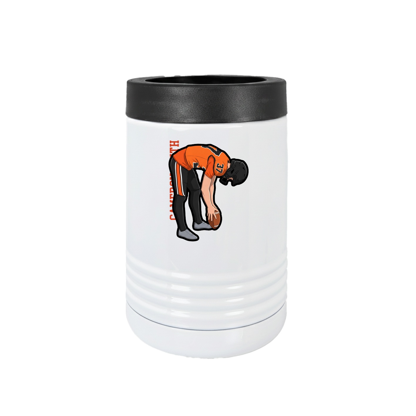 Beverage Holder — Name Vertical in White