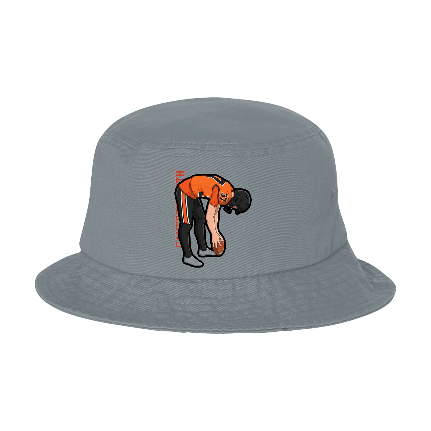 Bucket Cap — Name Vertical in Grey