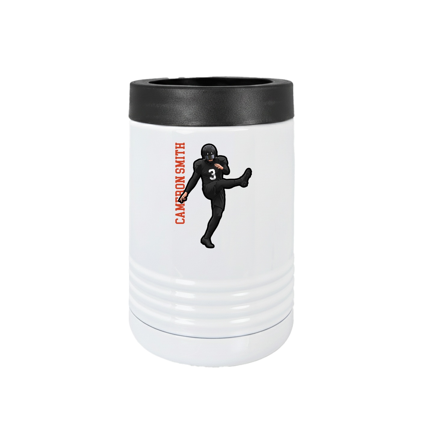 Beverage Holder — Name Vertical in White