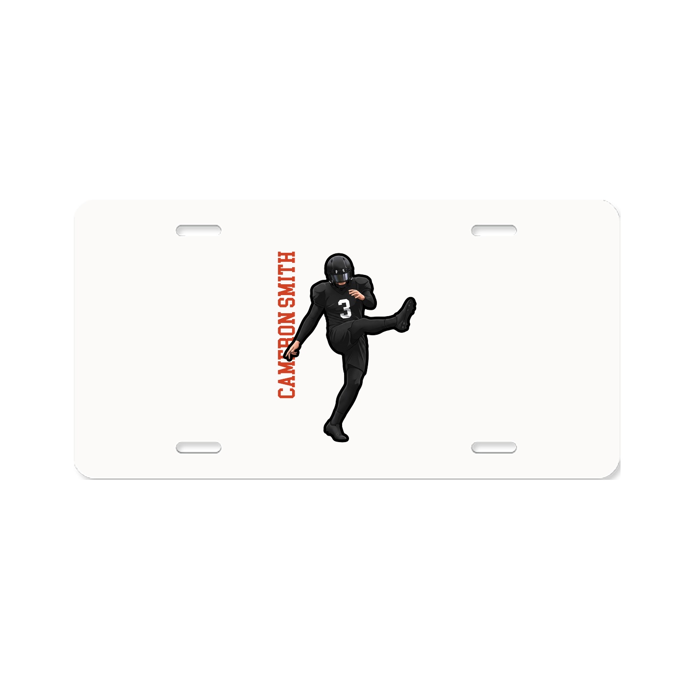 License Plate — Name Vertical in Classic