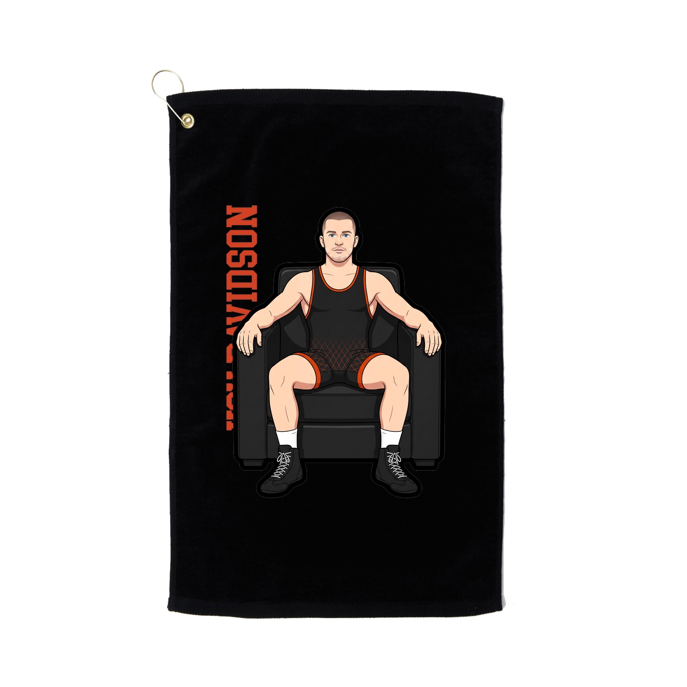 Golf Towel — Name Vertical in Black