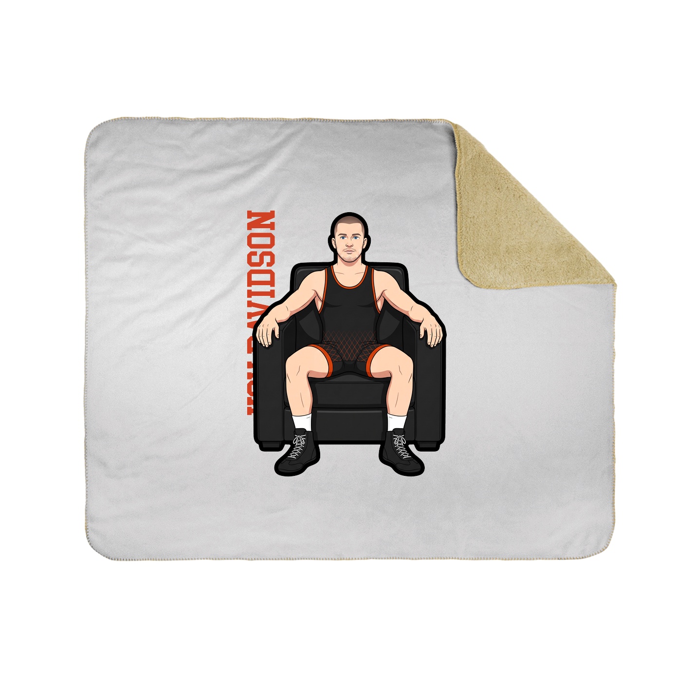 Throw Blanket — Name Vertical in White