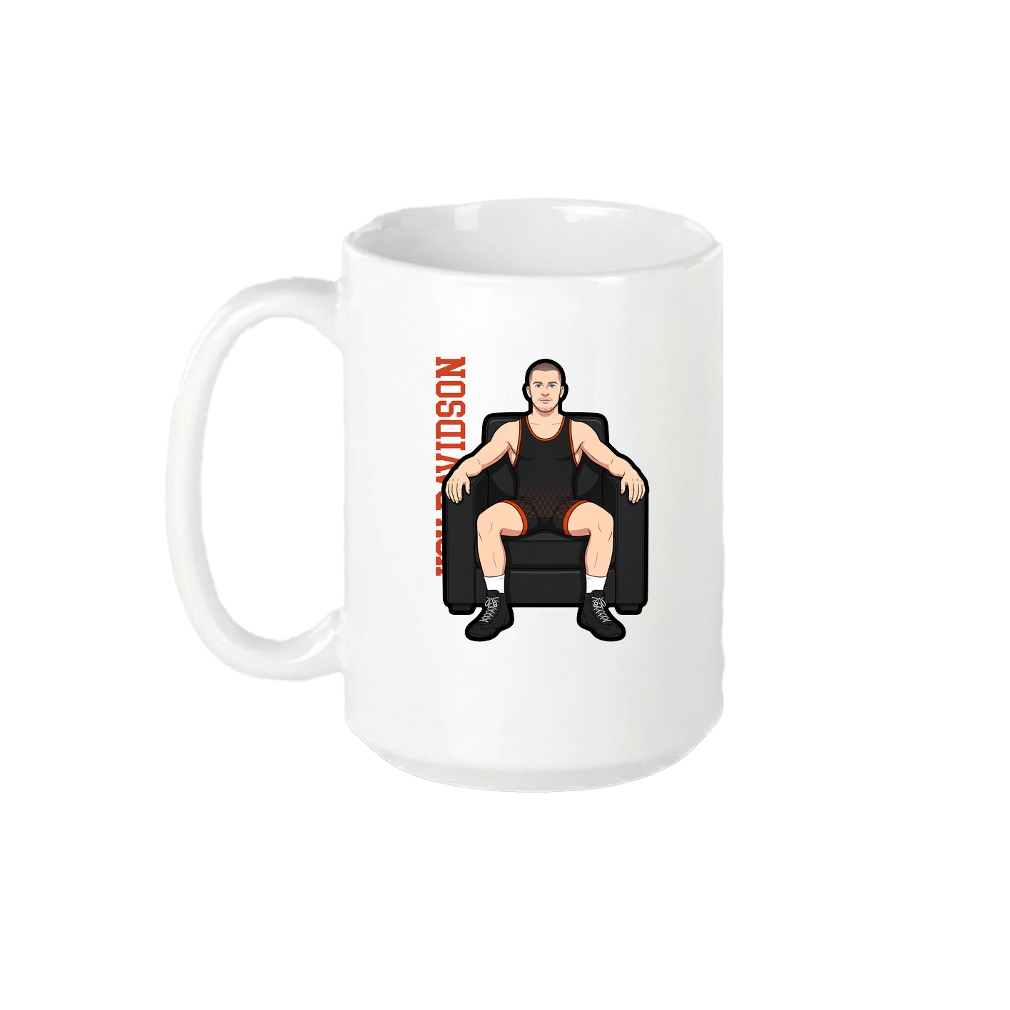 15oz Coffee Mug — Name Vertical in White