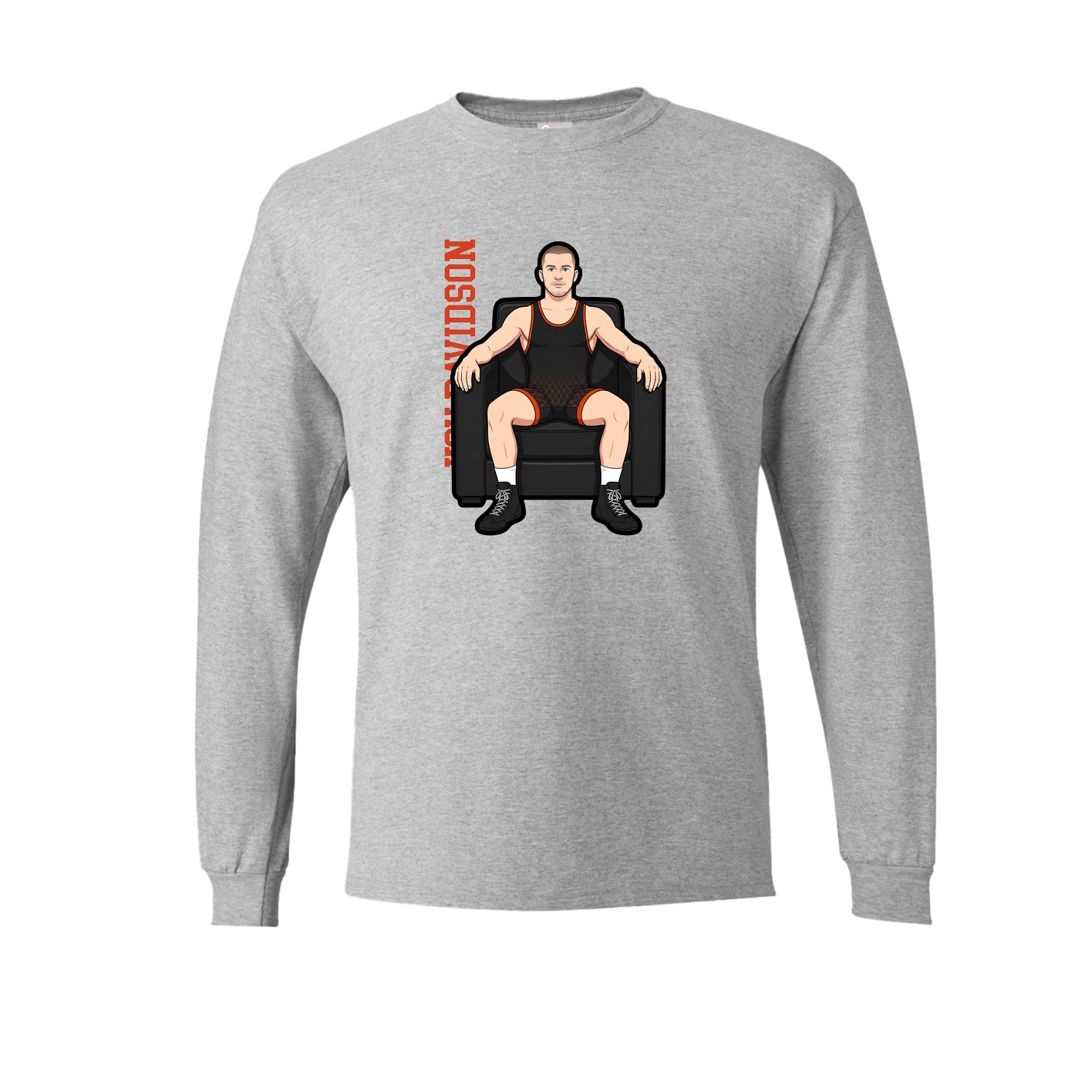 Long Sleeve Tee — Name Vertical in Grey
