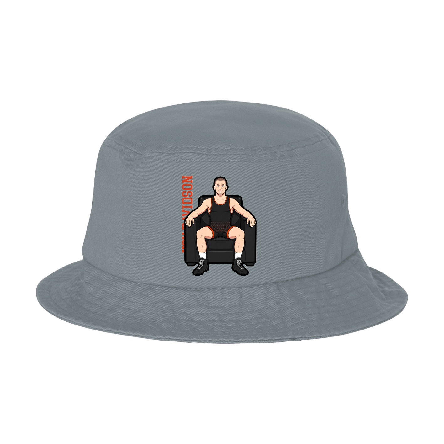 Bucket Cap — Name Vertical in Grey