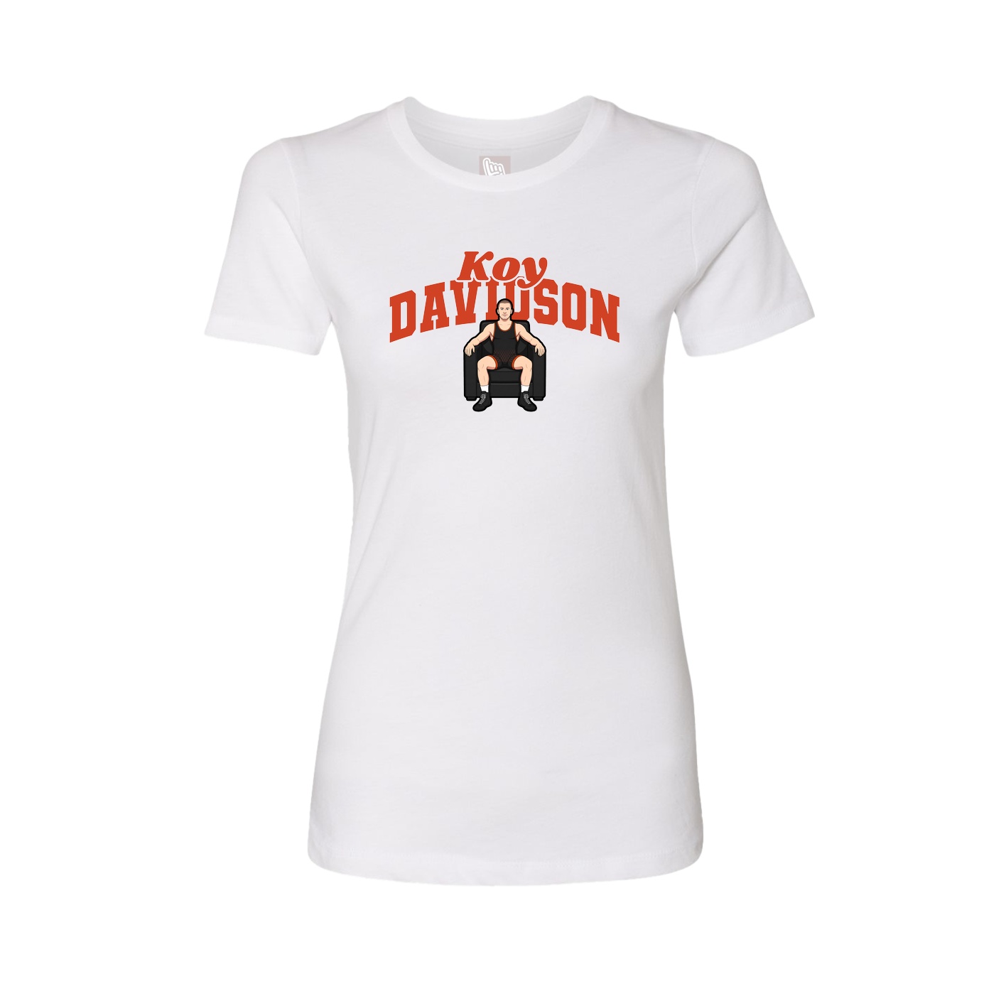 Fitted Women's Tee — Signature Arch in White