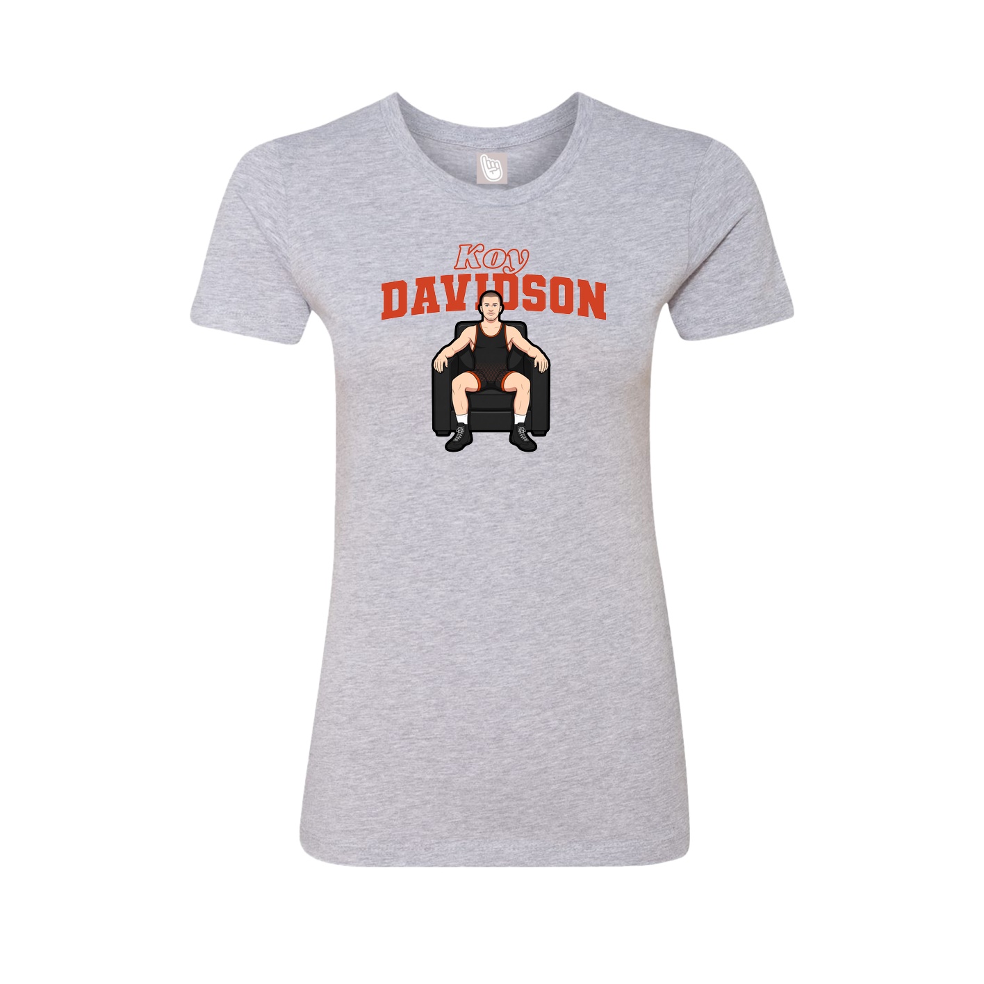 Fitted Women's Tee — Name Arch in Grey