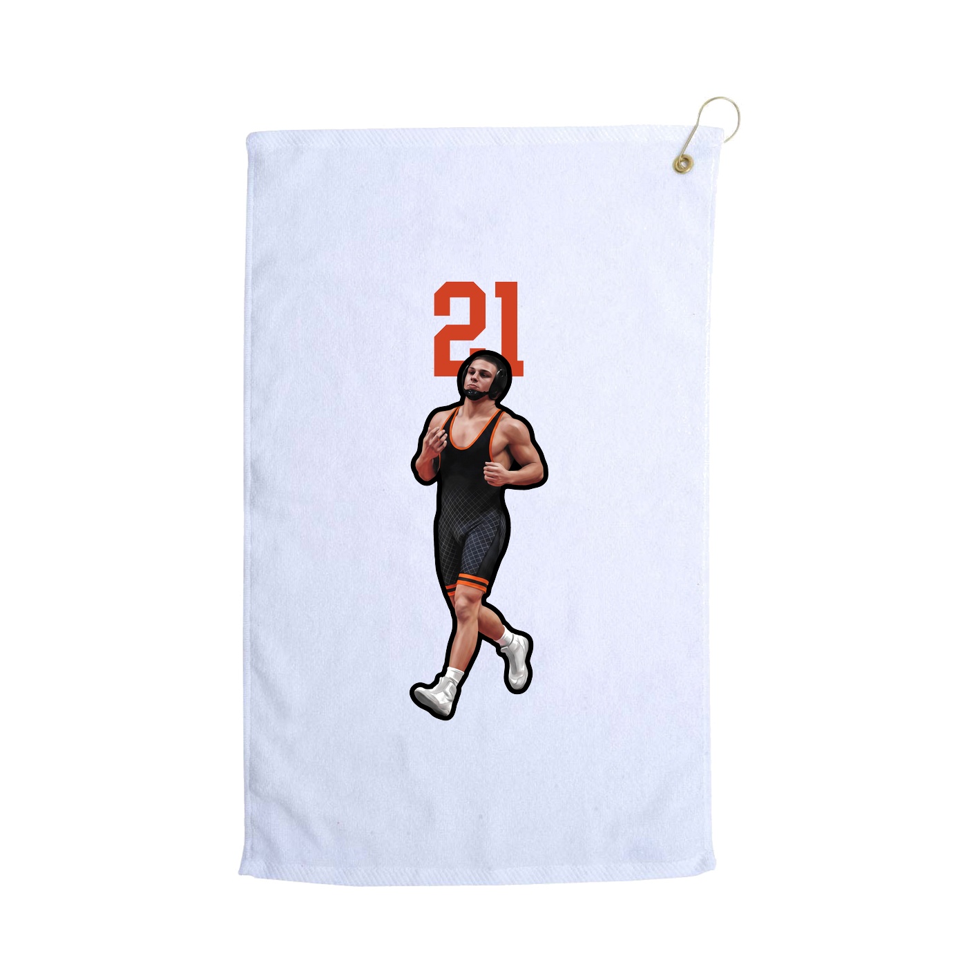 Golf Towel — Number Top in White