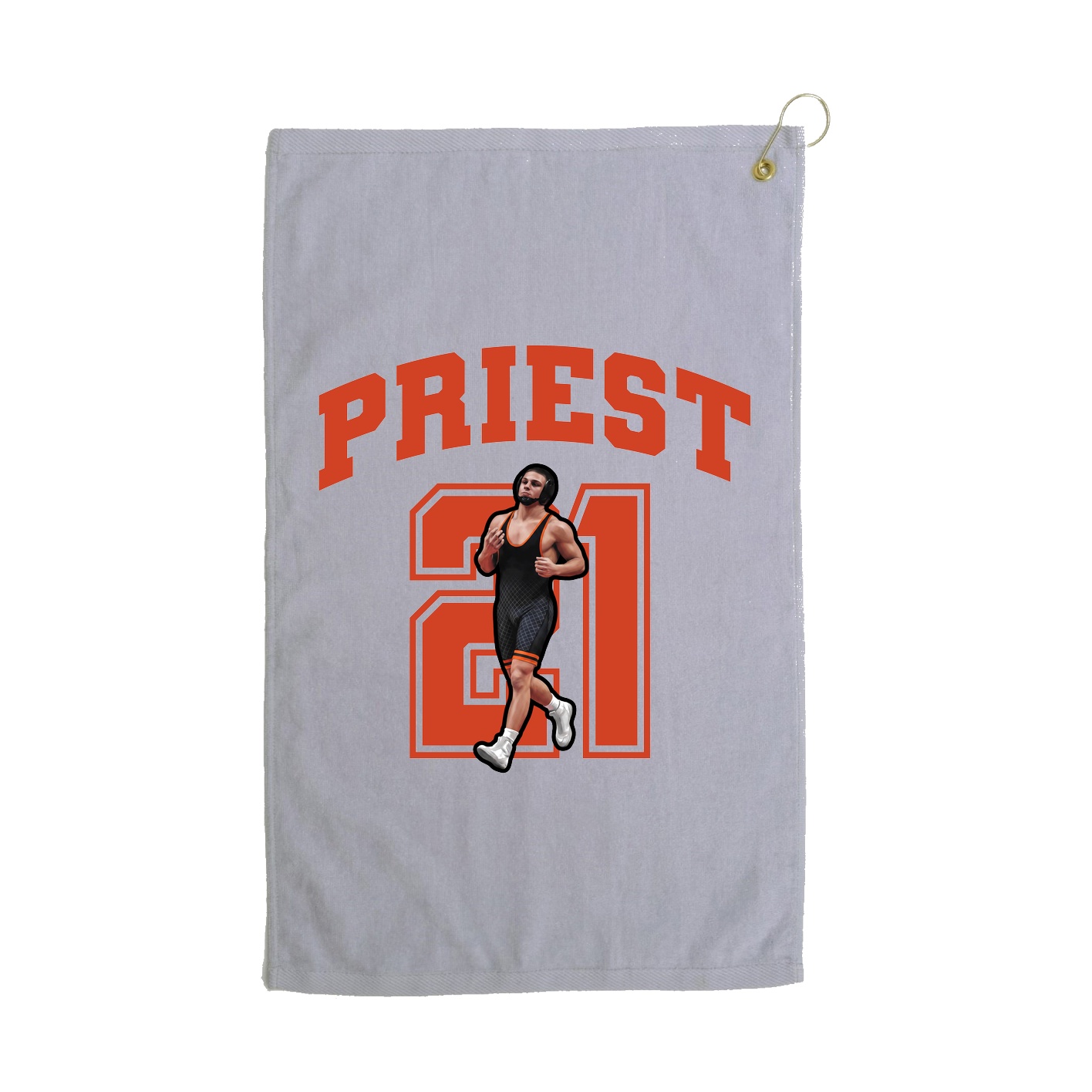 Golf Towel — Number in Grey