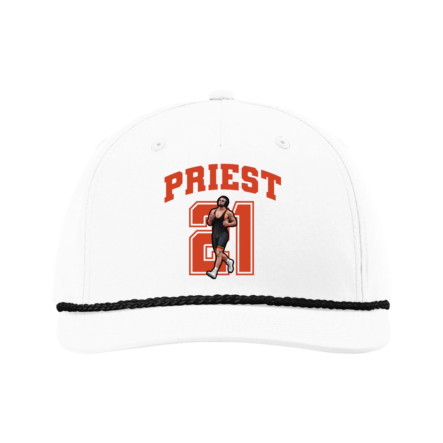 Five-Panel Classic Rope Cap — Number in White
