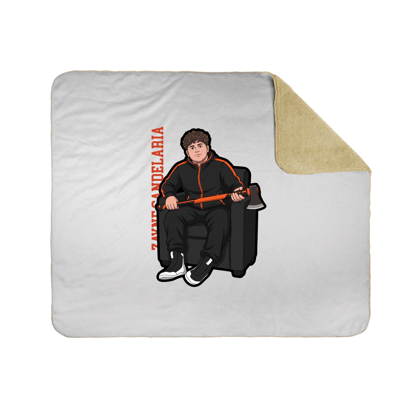 Throw Blanket — Name Vertical in White