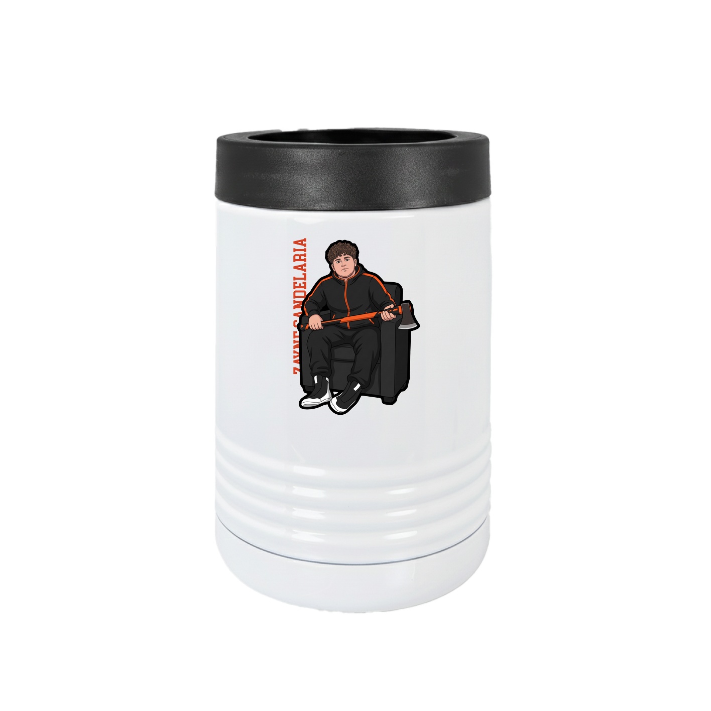 Beverage Holder — Name Vertical in White