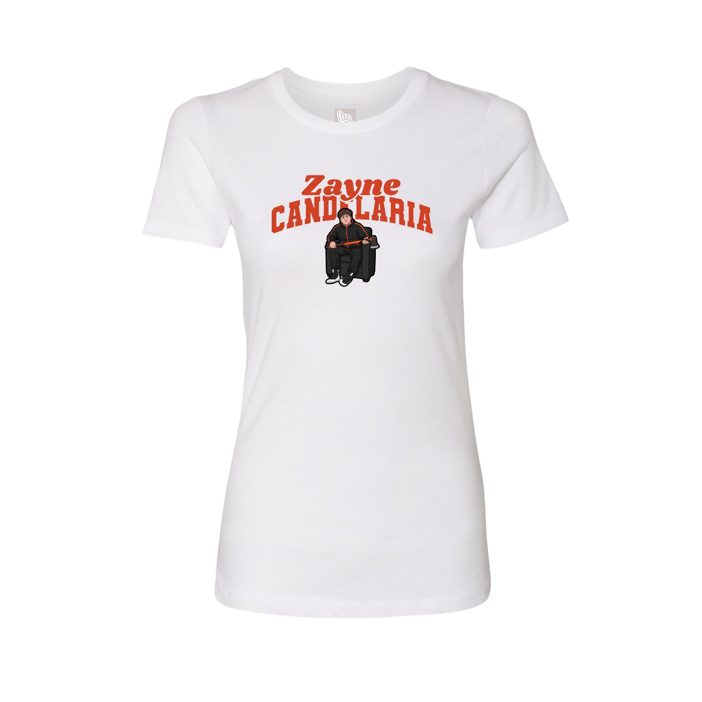 Fitted Women's Tee — Signature Arch in White