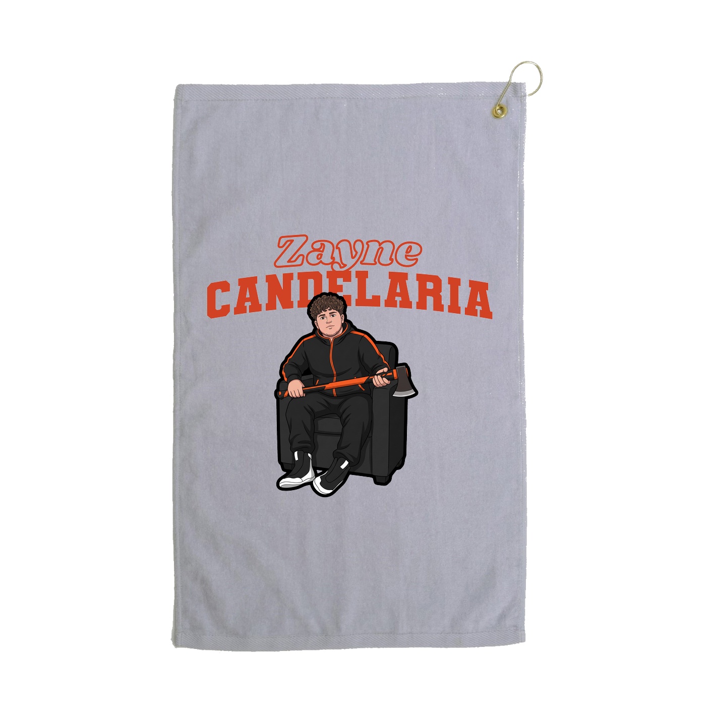 Golf Towel — Name Arch in Grey