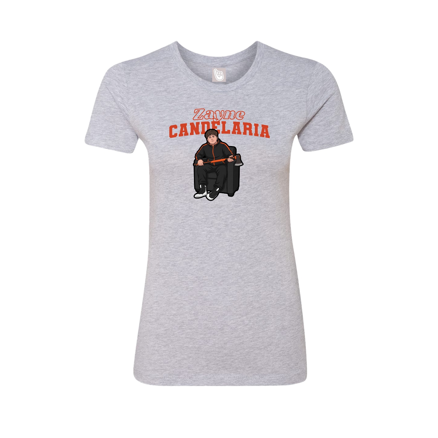 Fitted Women's Tee — Name Arch in Grey