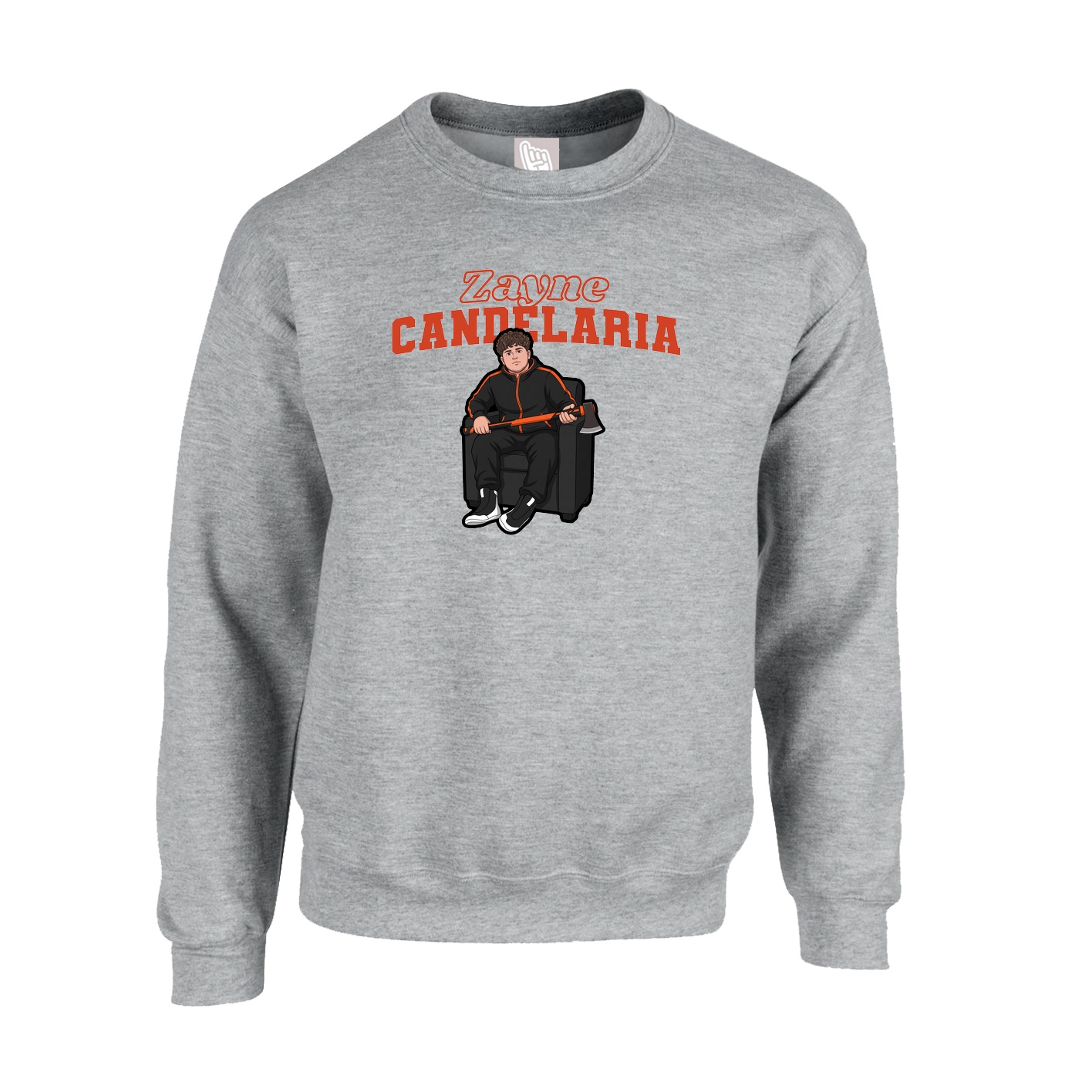 Fleece Crew — Name Arch in Grey