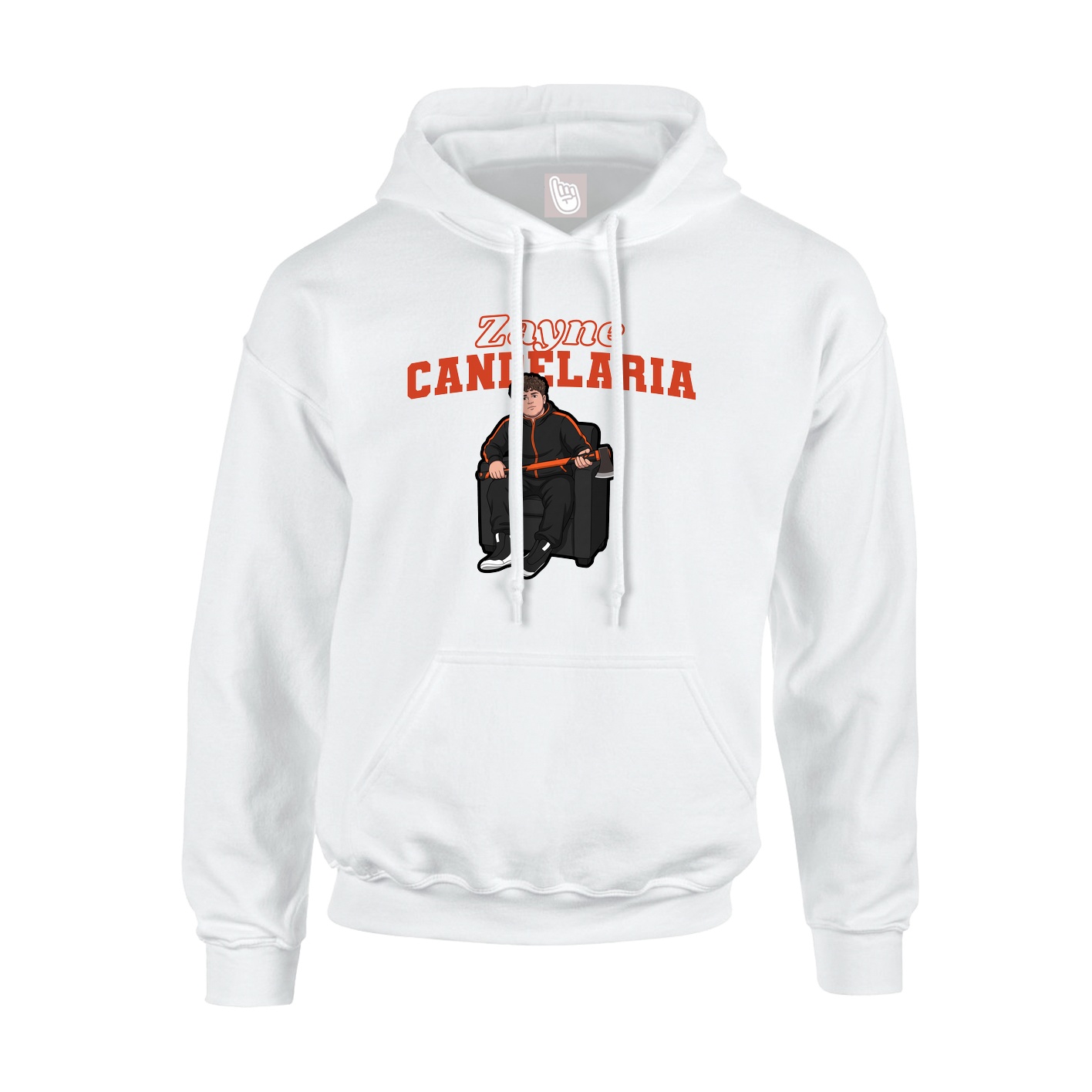 Youth Hoodie — Name Arch in White
