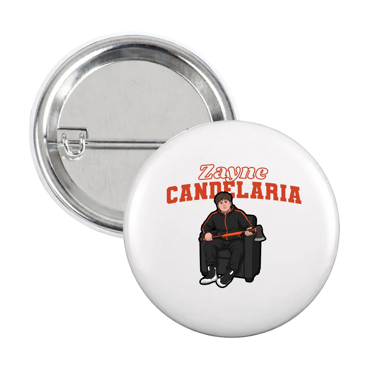 Game Day Button — Name Arch in White