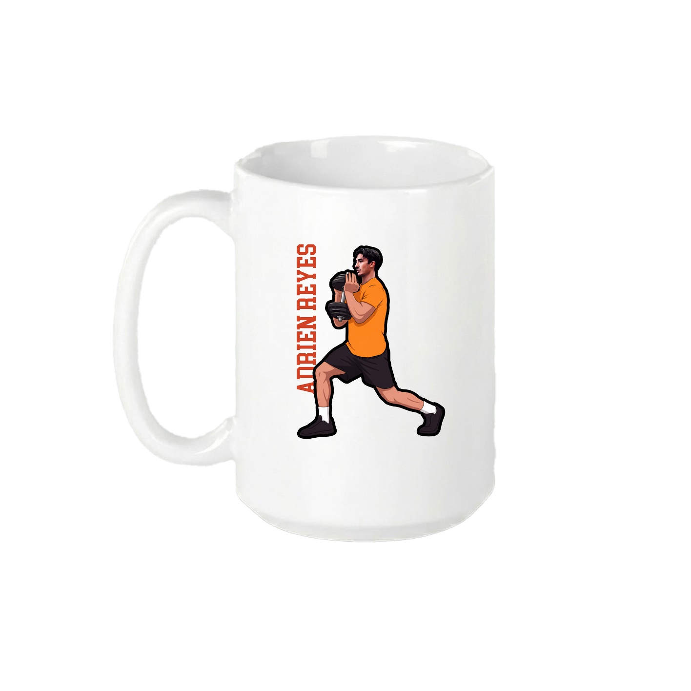 15oz Coffee Mug — Name Vertical in White