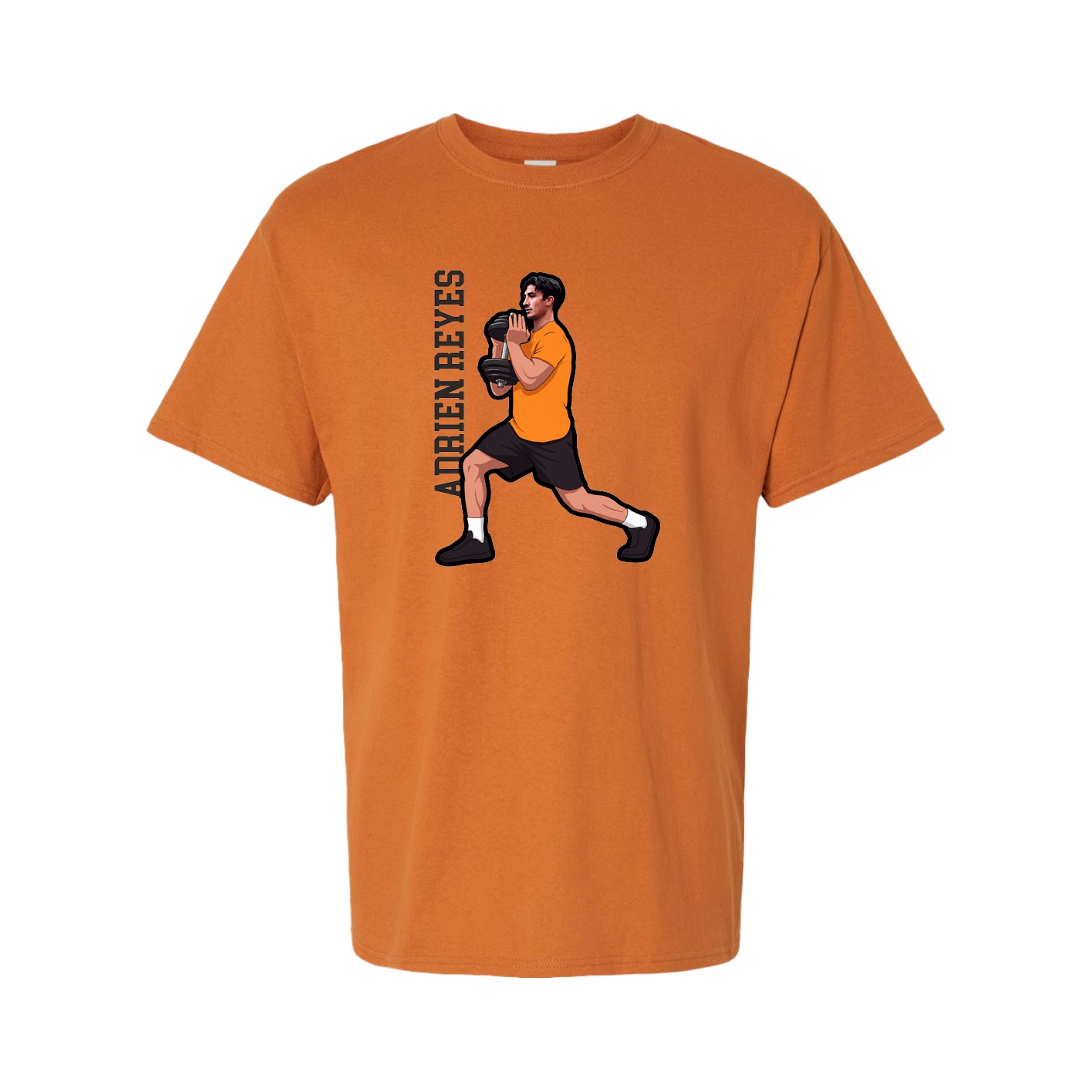 Tee — Name Vertical in Orange