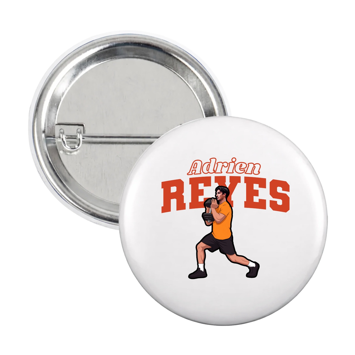 Game Day Button — Name Arch in White