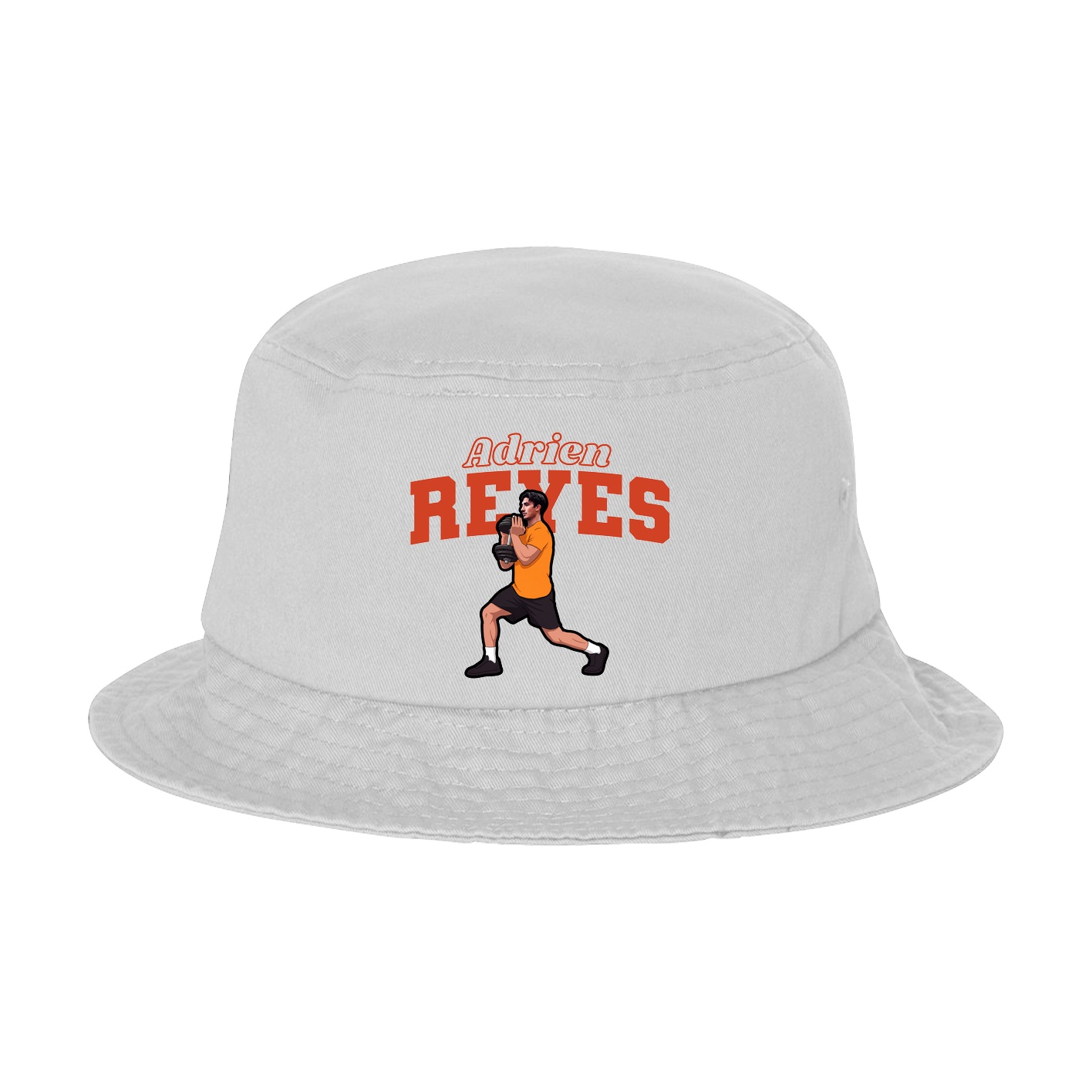 Bucket Cap — Name Arch in White