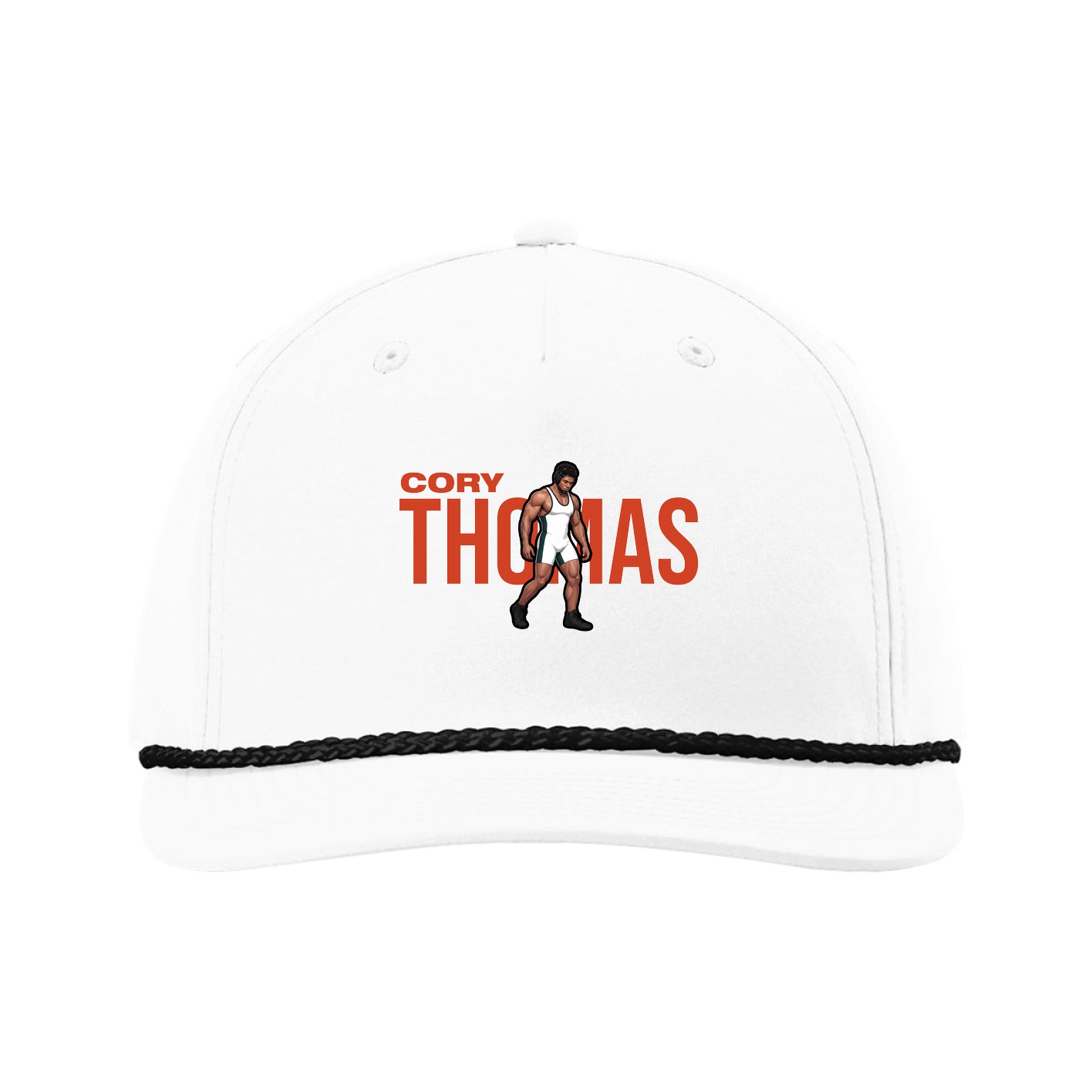 Five-Panel Classic Rope Cap — Player Name in White