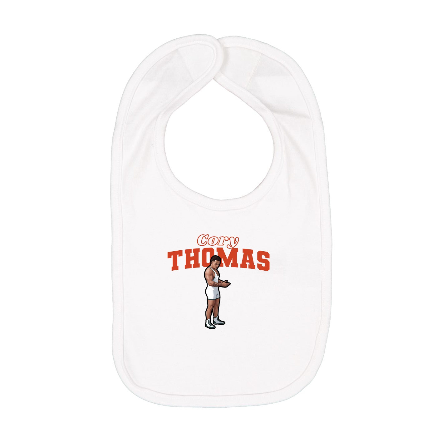 Infant Bib — Name Arch in White