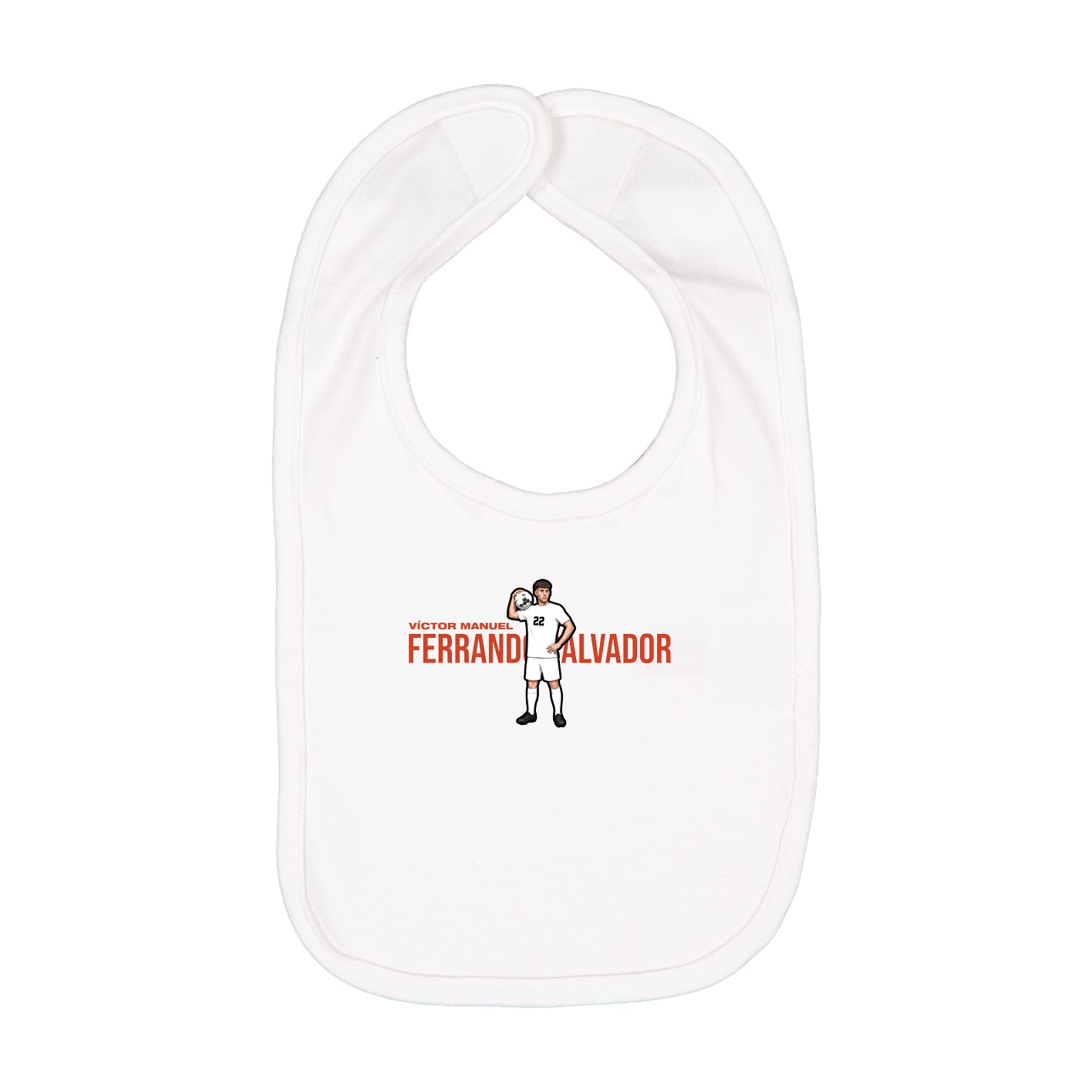 Infant Bib — Player Name in White