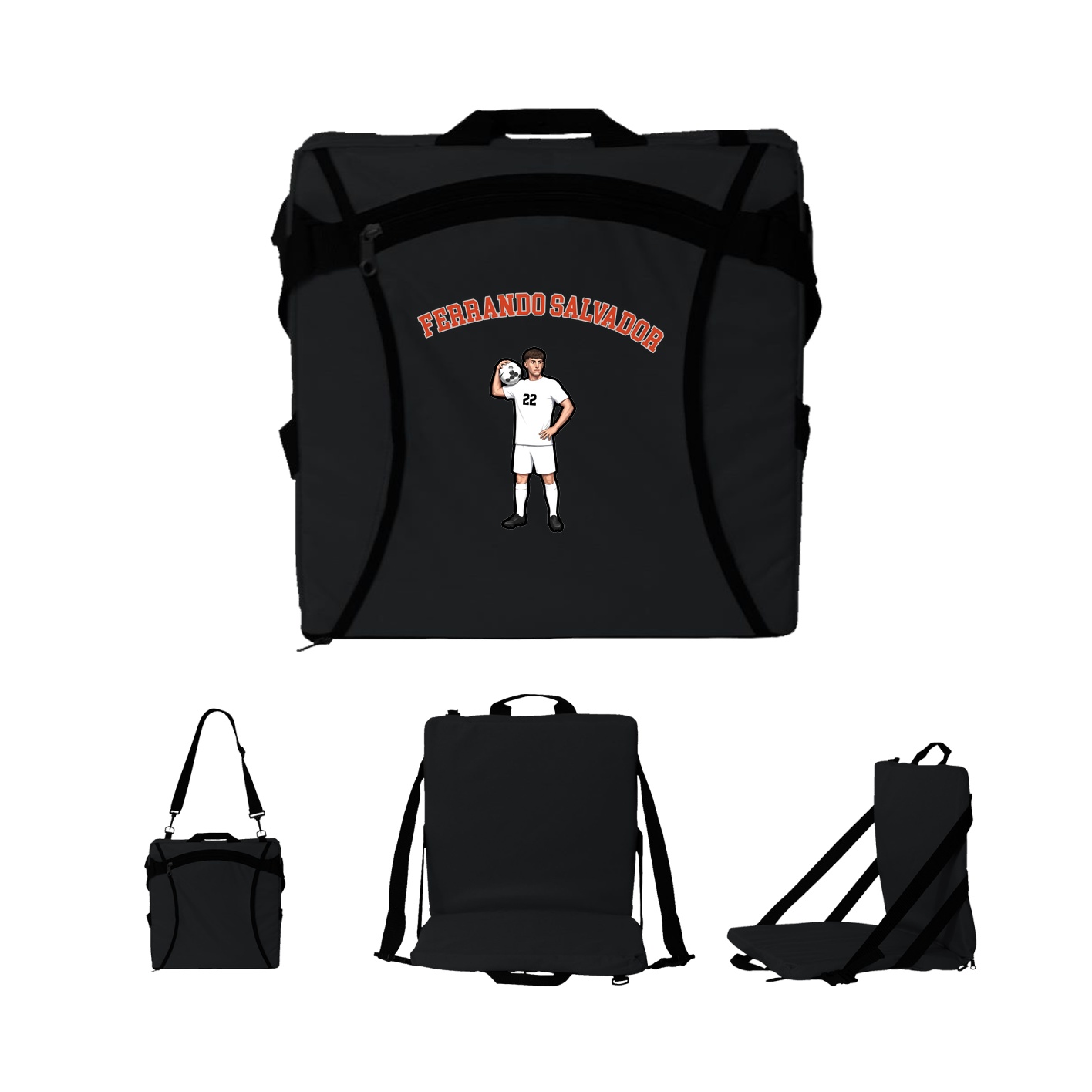 Folding Stadium Seat — Shirsey Arch in Black