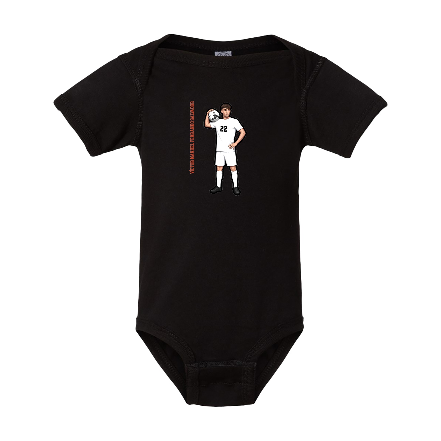 Baby Onesie — Name Vertical in Black