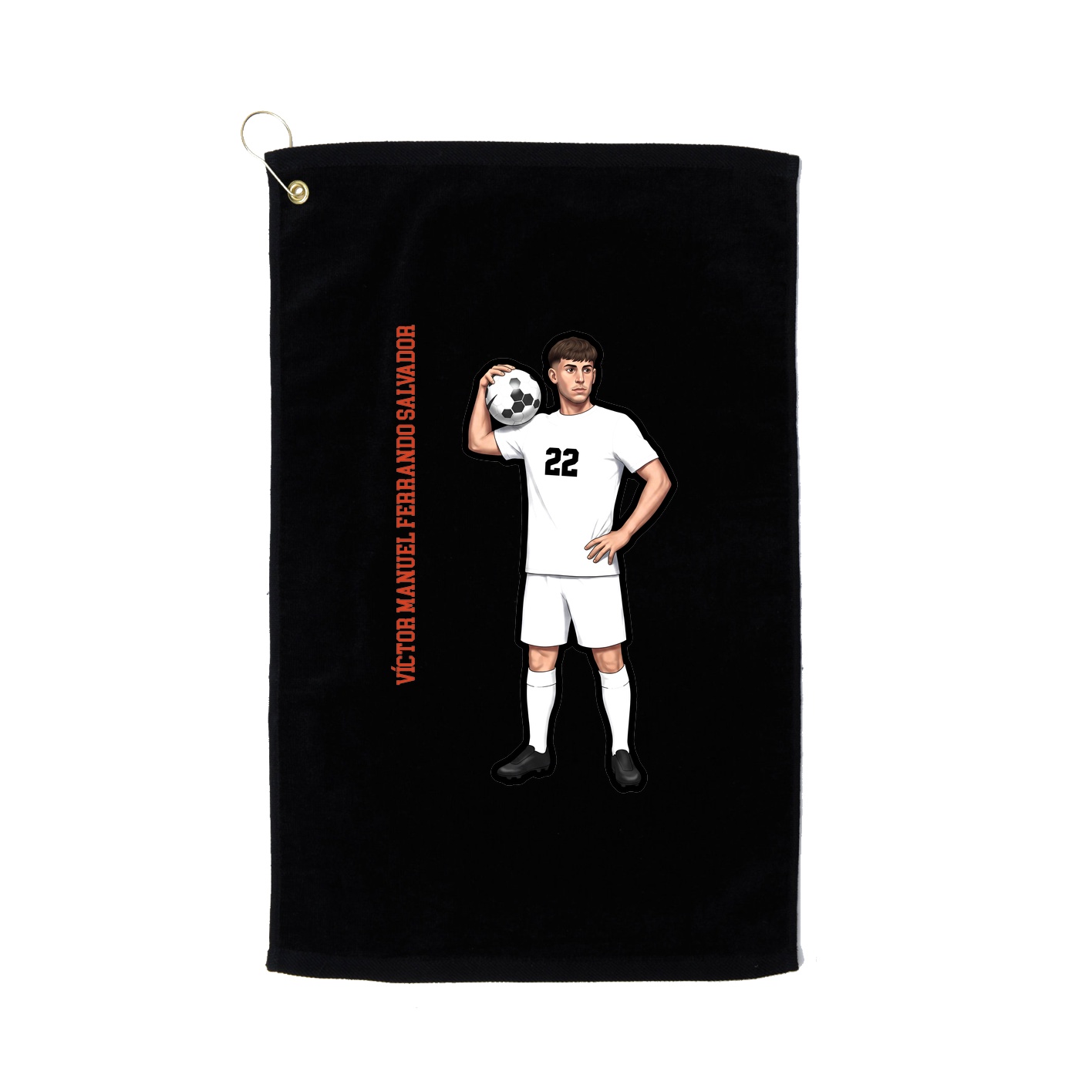 Golf Towel — Name Vertical in Black