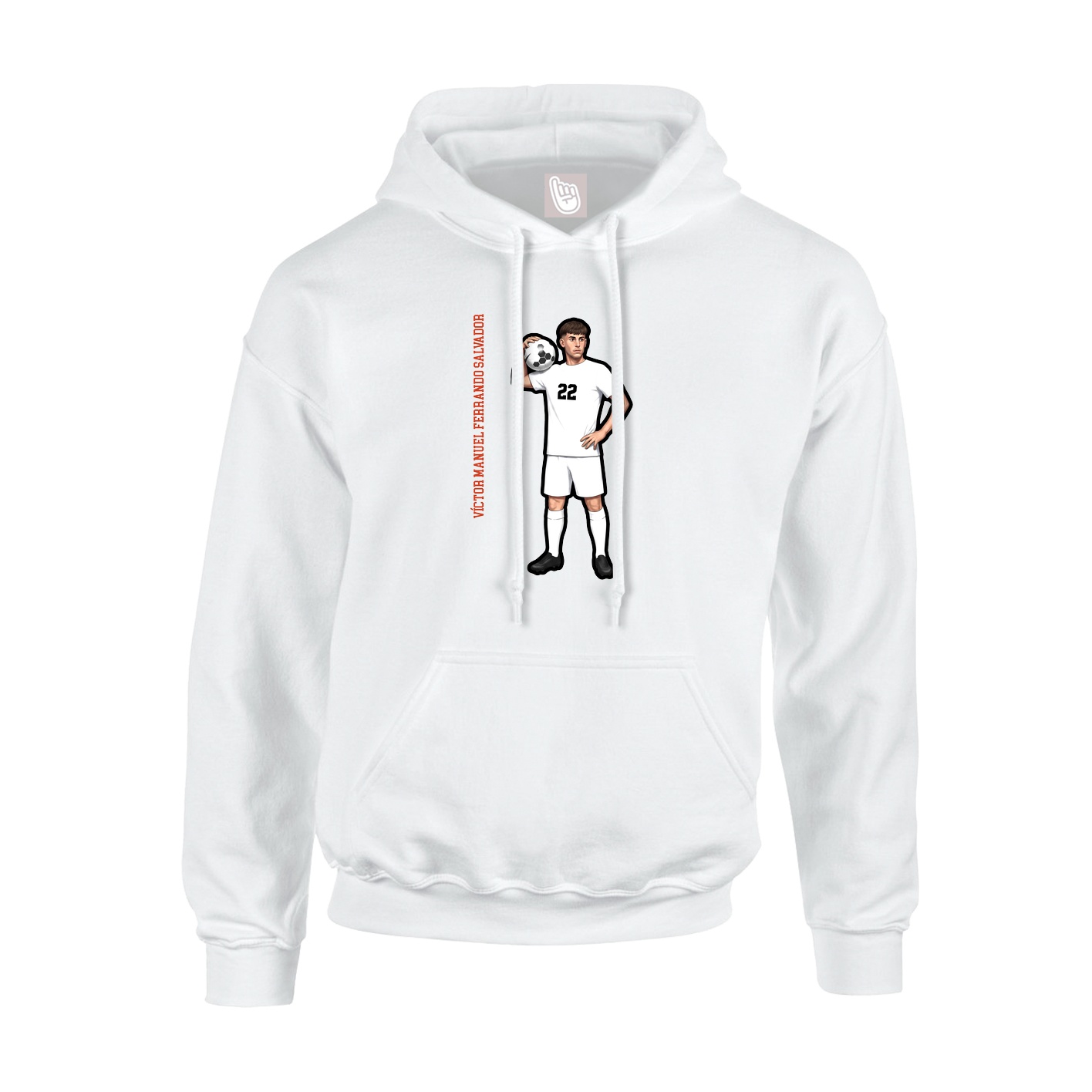 Youth Hoodie — Name Vertical in White