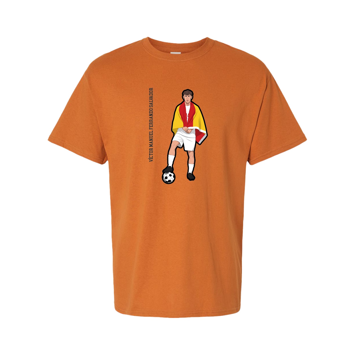 Tee — Name Vertical in Orange