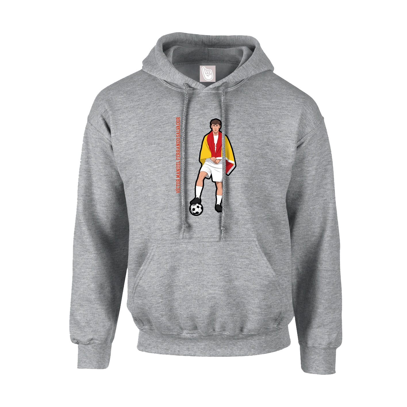 Hoodie — Name Vertical in Grey