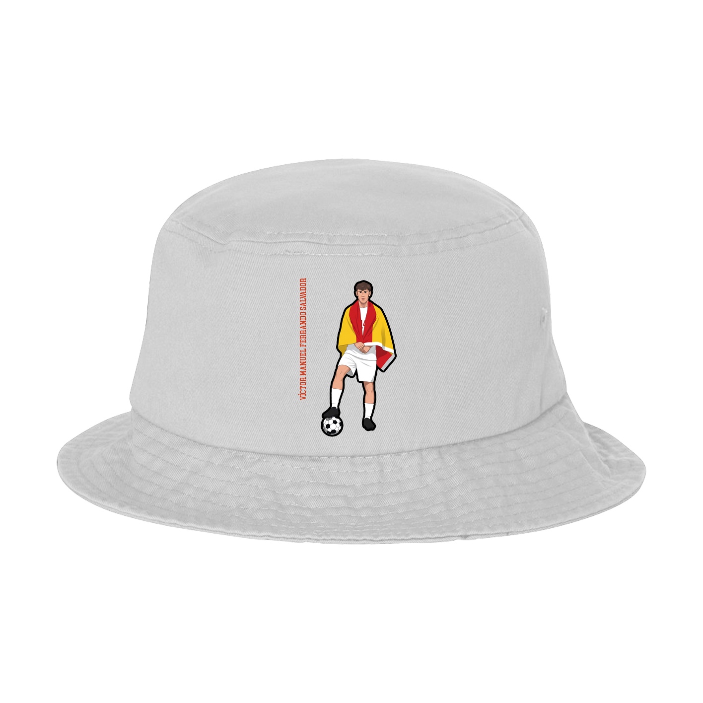 Bucket Cap — Name Vertical in White