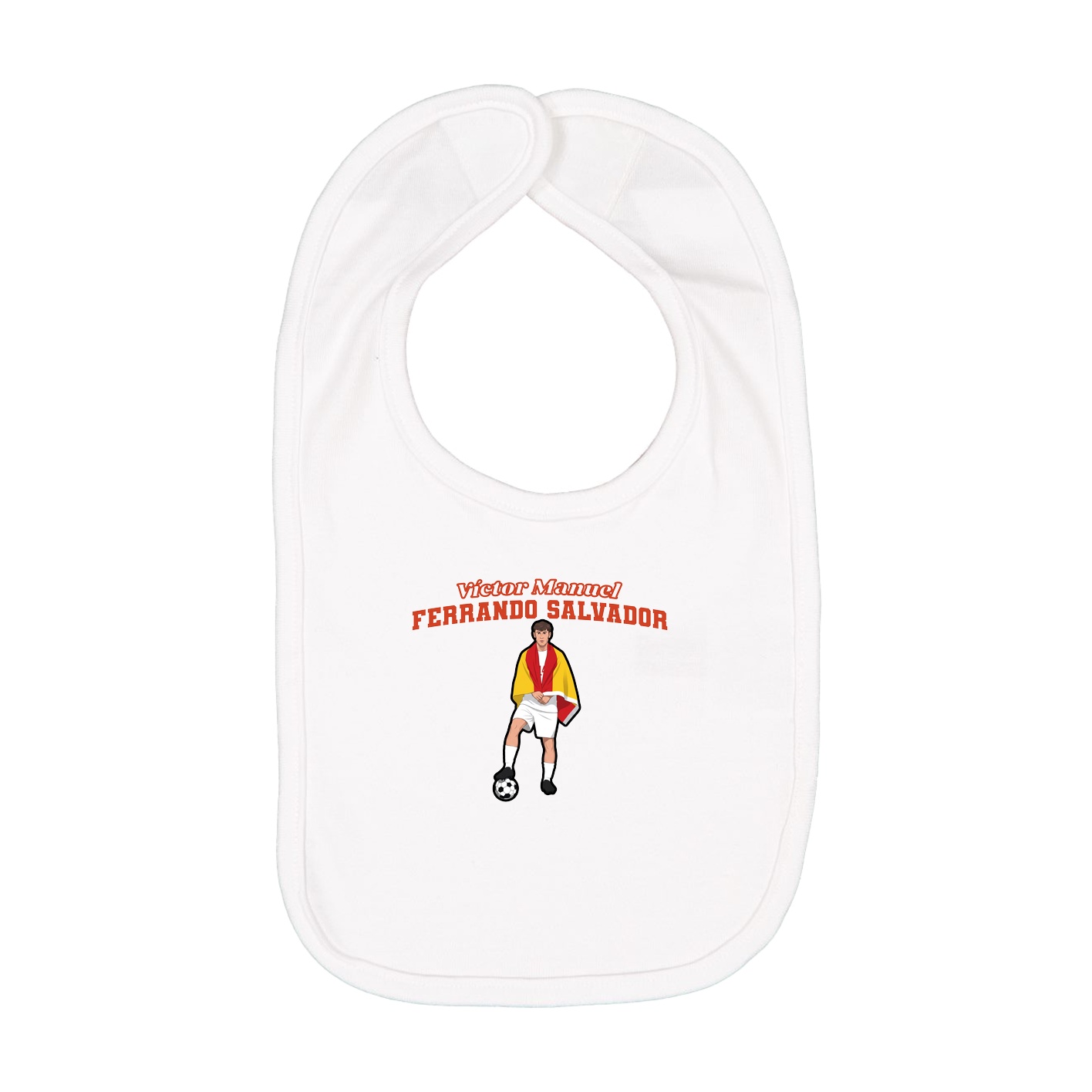 Infant Bib — Name Arch in White