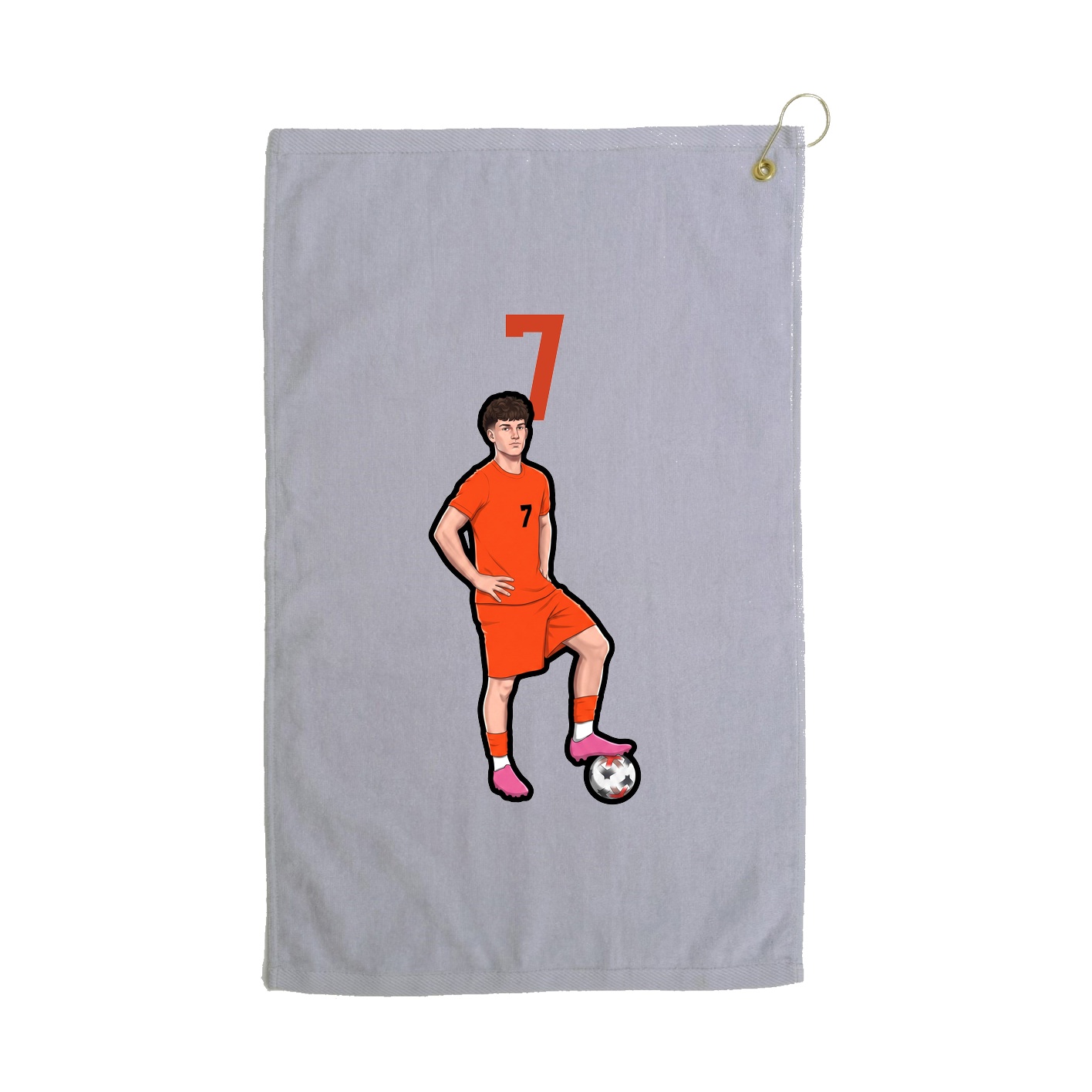 Golf Towel — Number Top in Grey