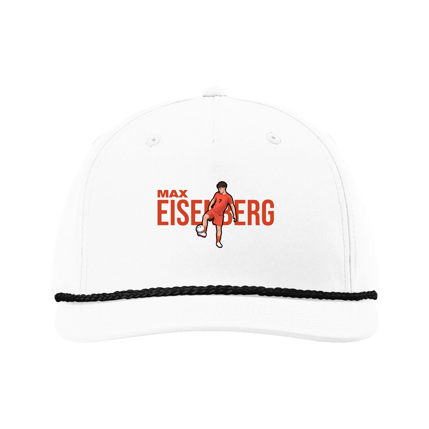 Five-Panel Classic Rope Cap — Player Name in White