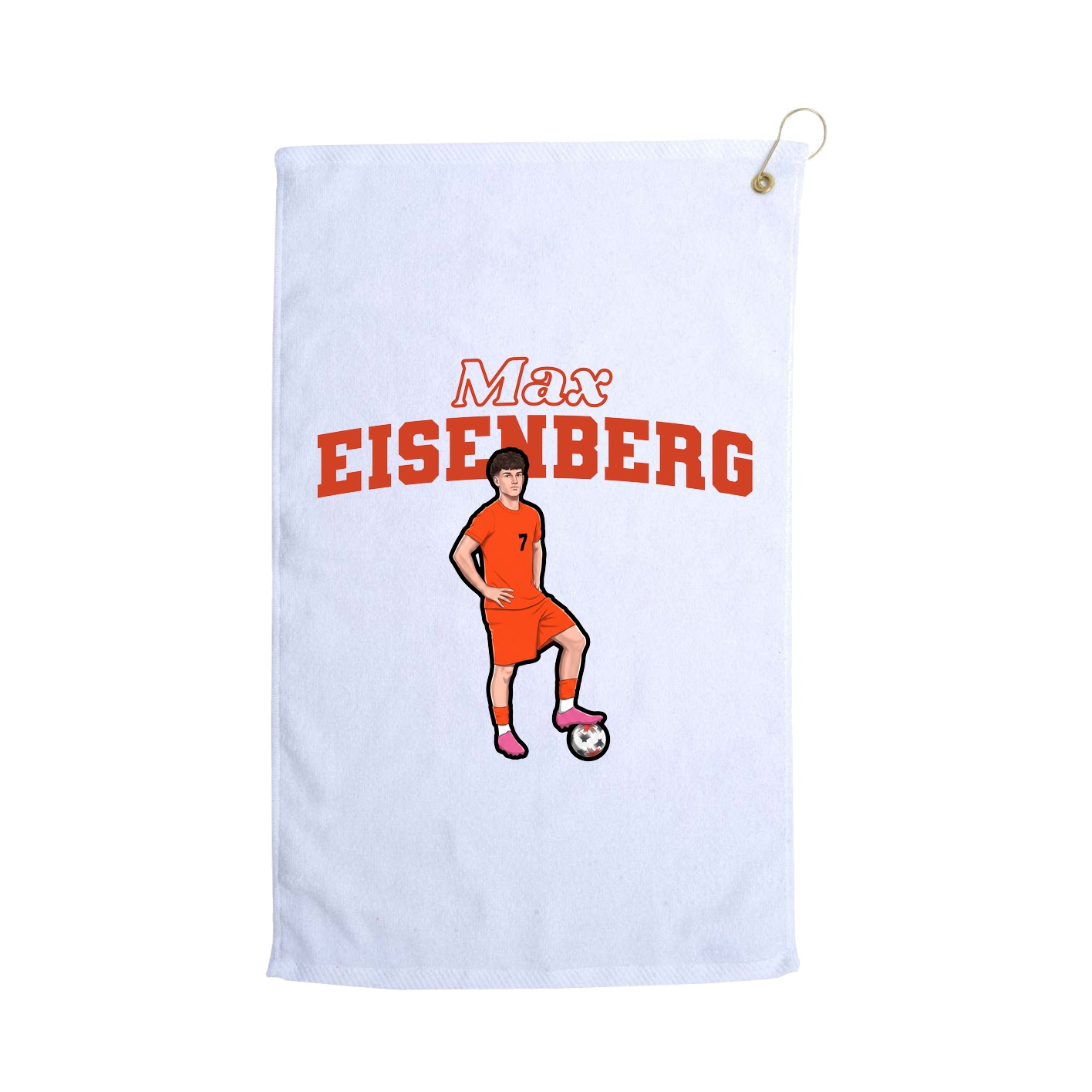 Golf Towel — Name Arch in White