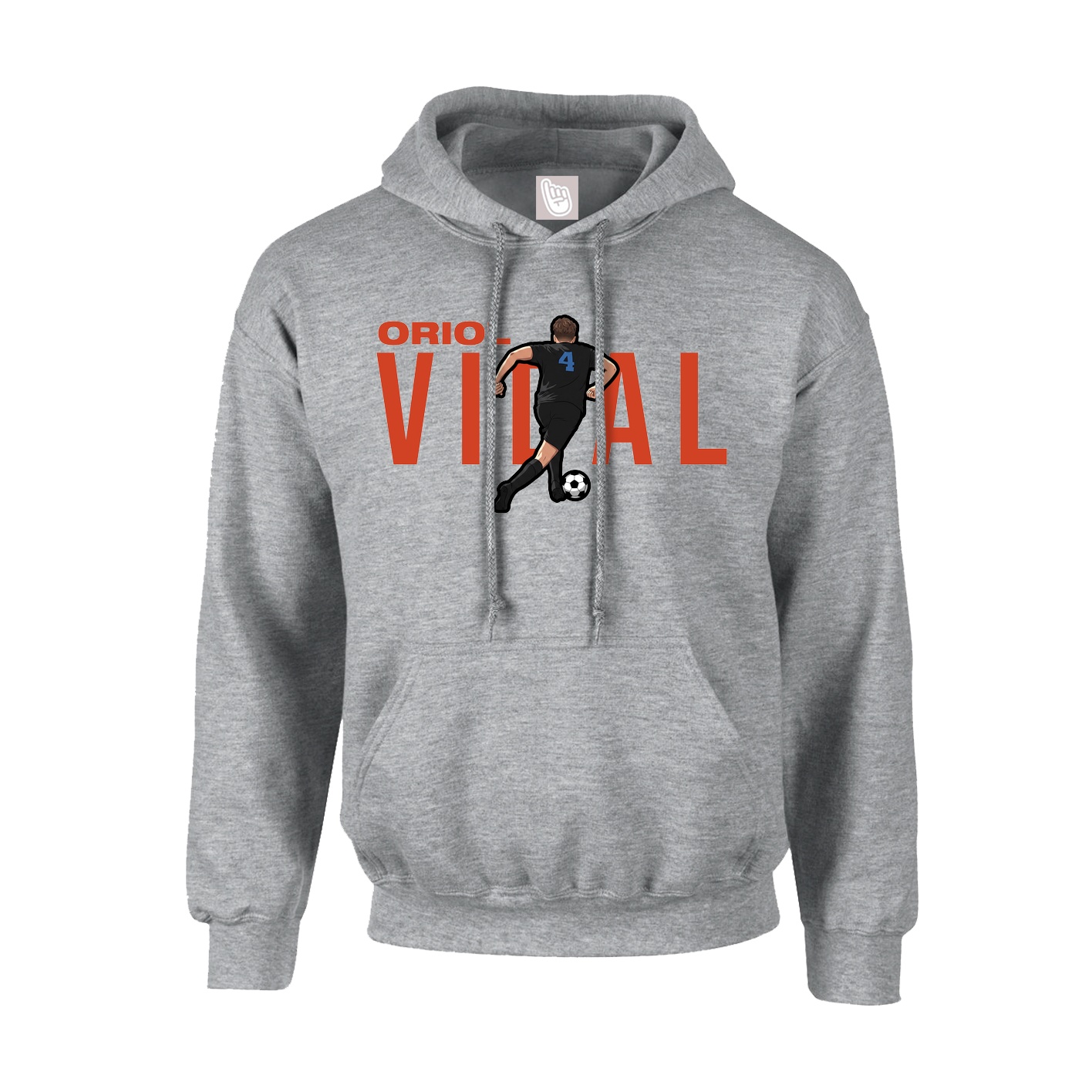 Hoodie — Player Name in Grey