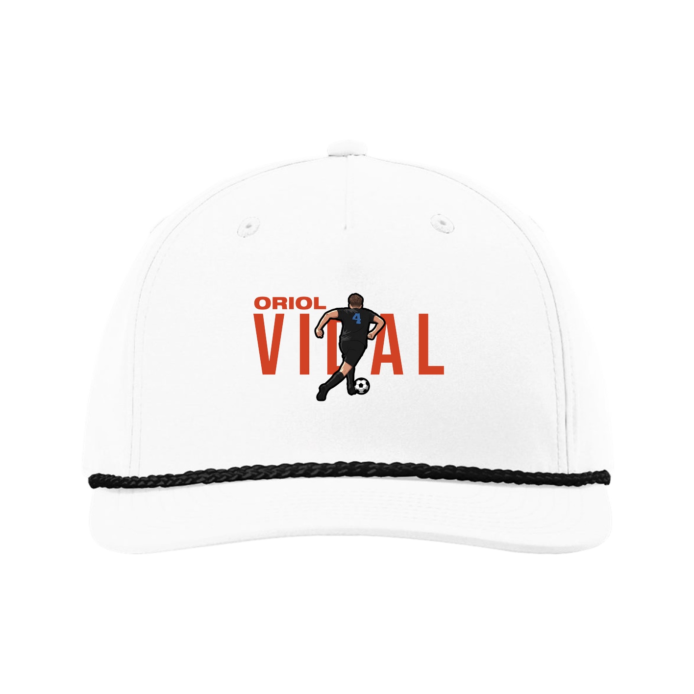 Five-Panel Classic Rope Cap — Player Name in White