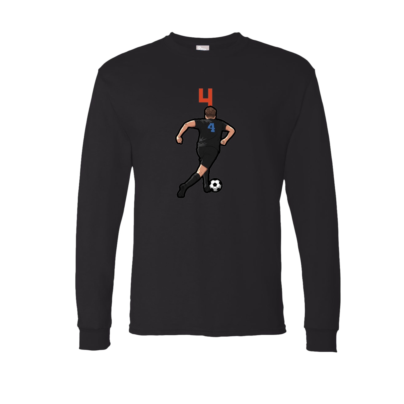 Long Sleeve Tee — Number Top in Black