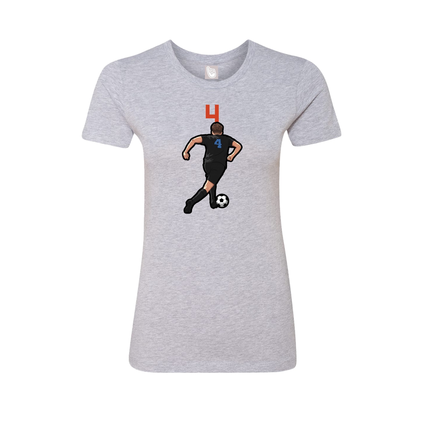 Fitted Women's Tee — Number Top in Grey