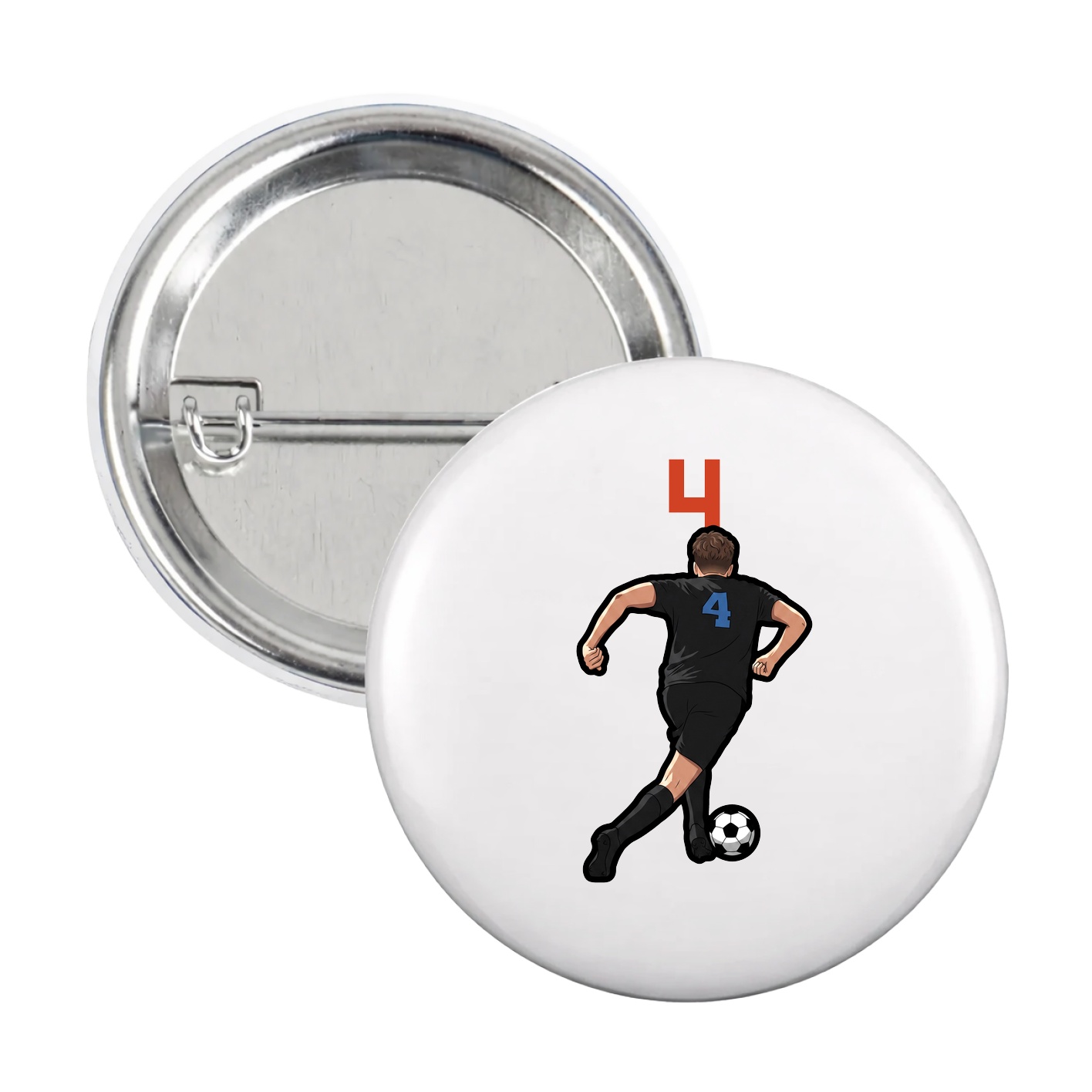 Game Day Button — Number Top in White