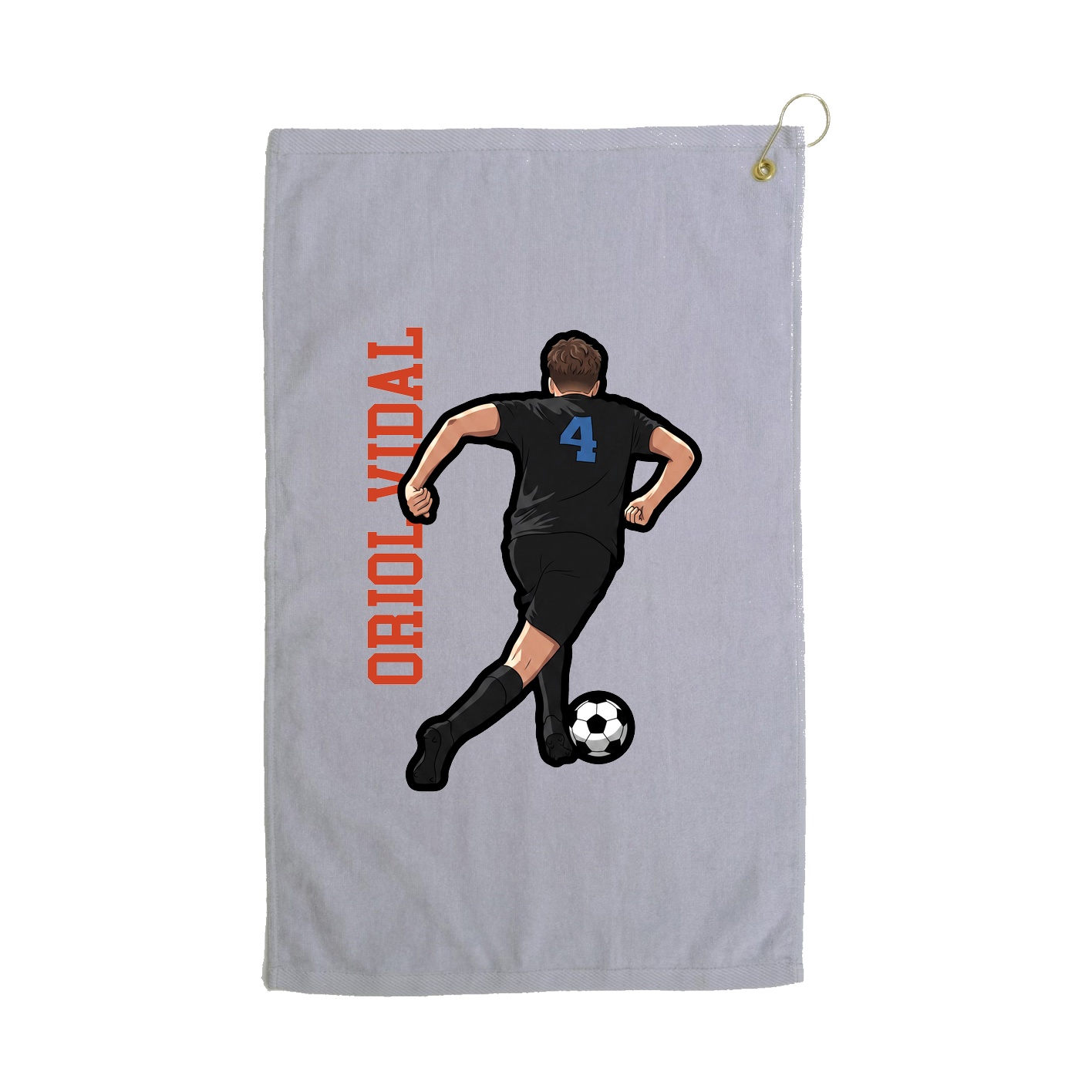 Golf Towel — Name Vertical in Grey