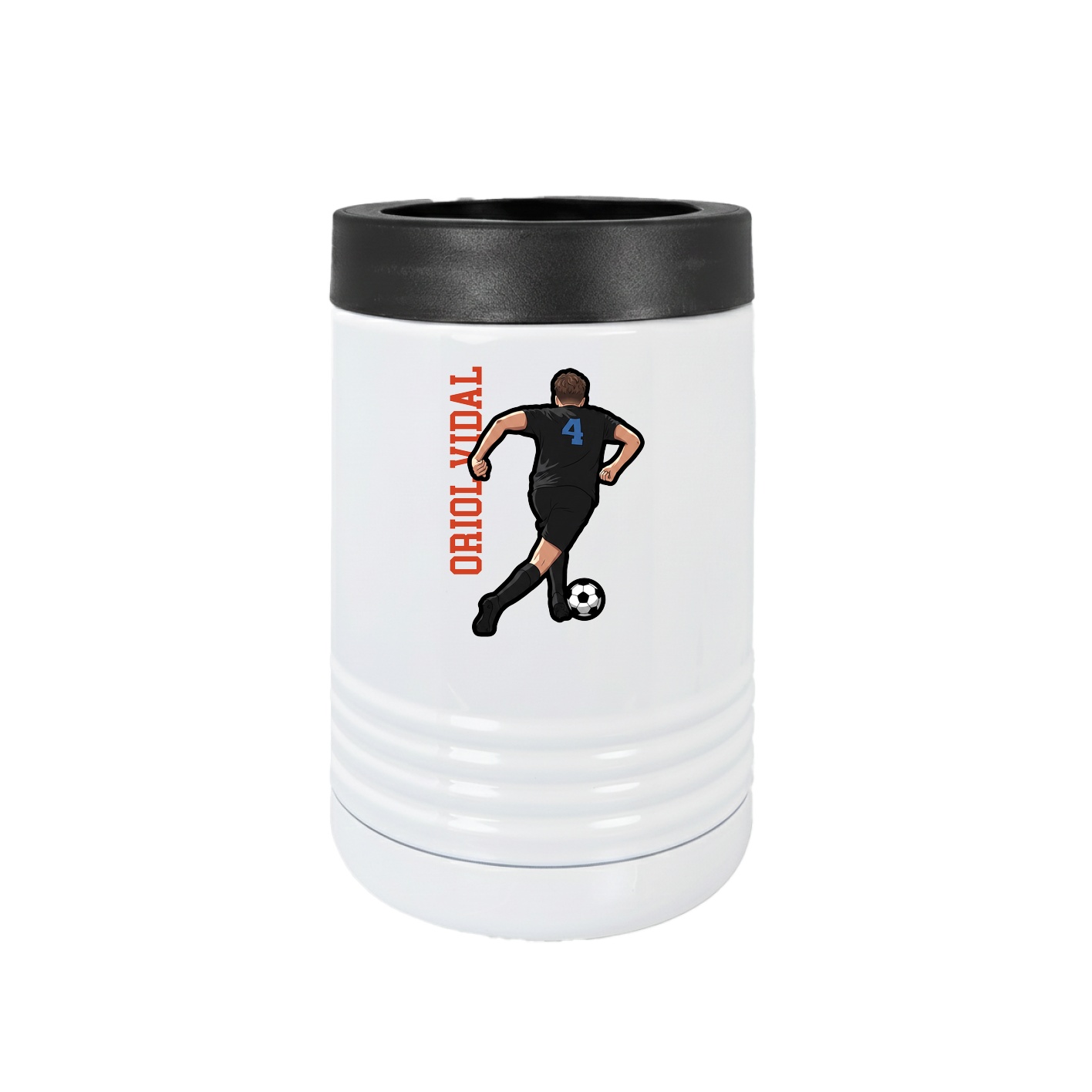 Beverage Holder — Name Vertical in White