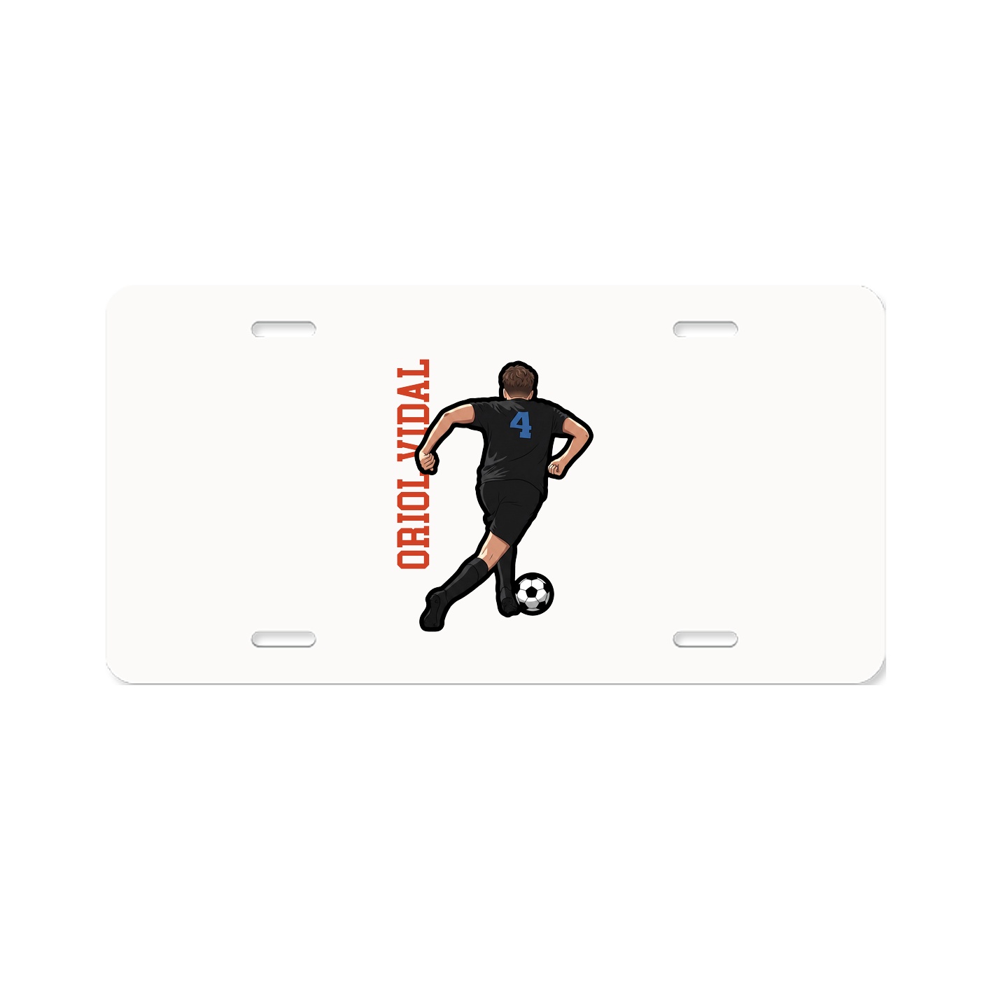 License Plate — Name Vertical in Classic
